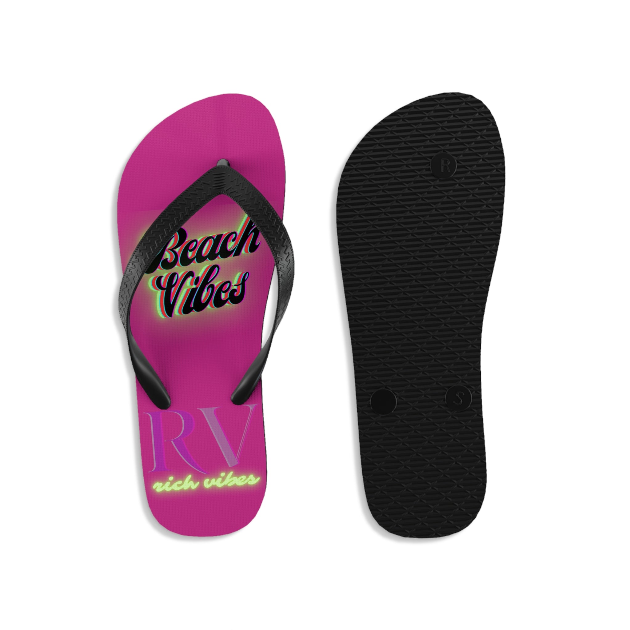 Rich Vibes RV Neon Beach Vibes - Unisex Flip-Flops - S