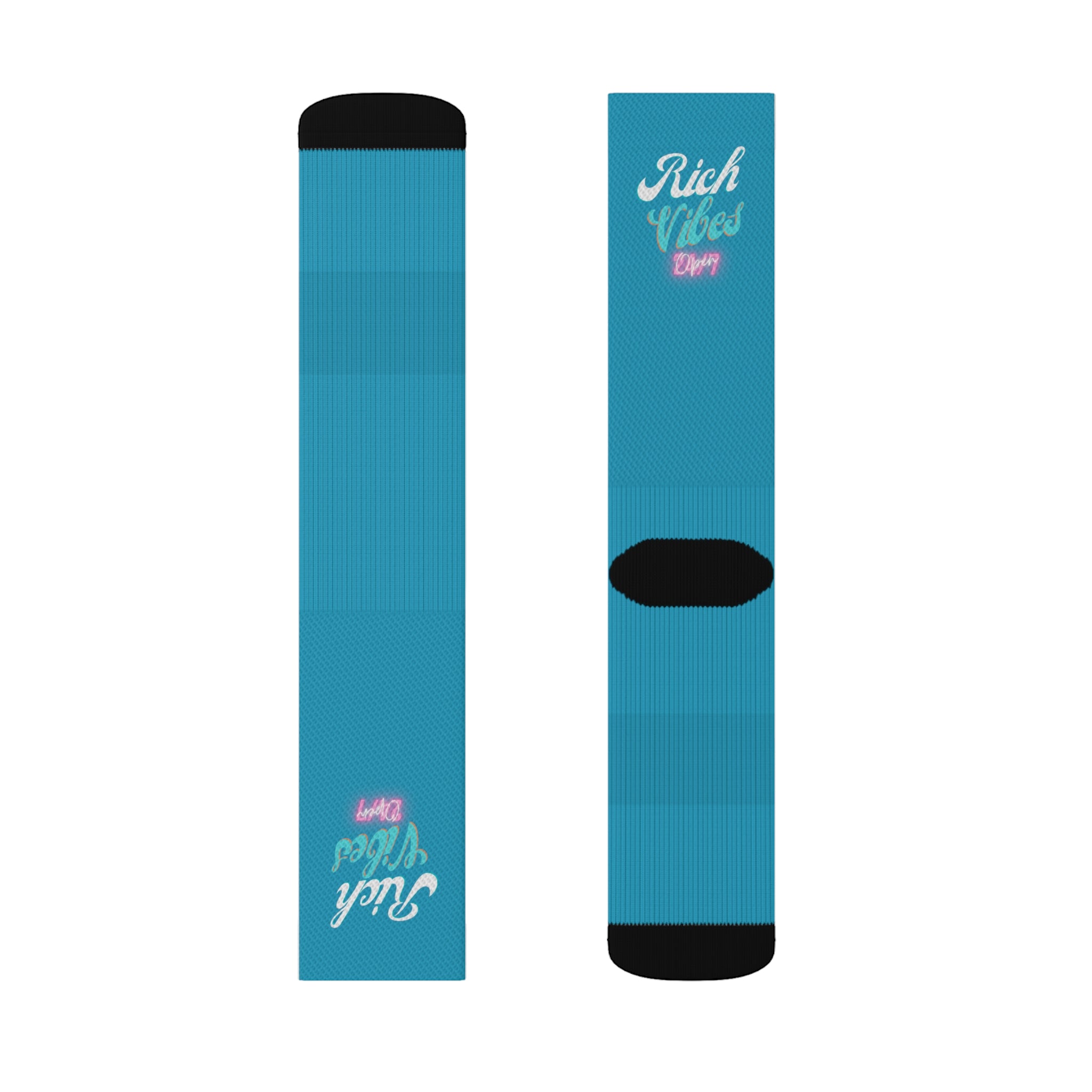 Rich Vibes Miami Colorway Turquoise - Sublimation Socks