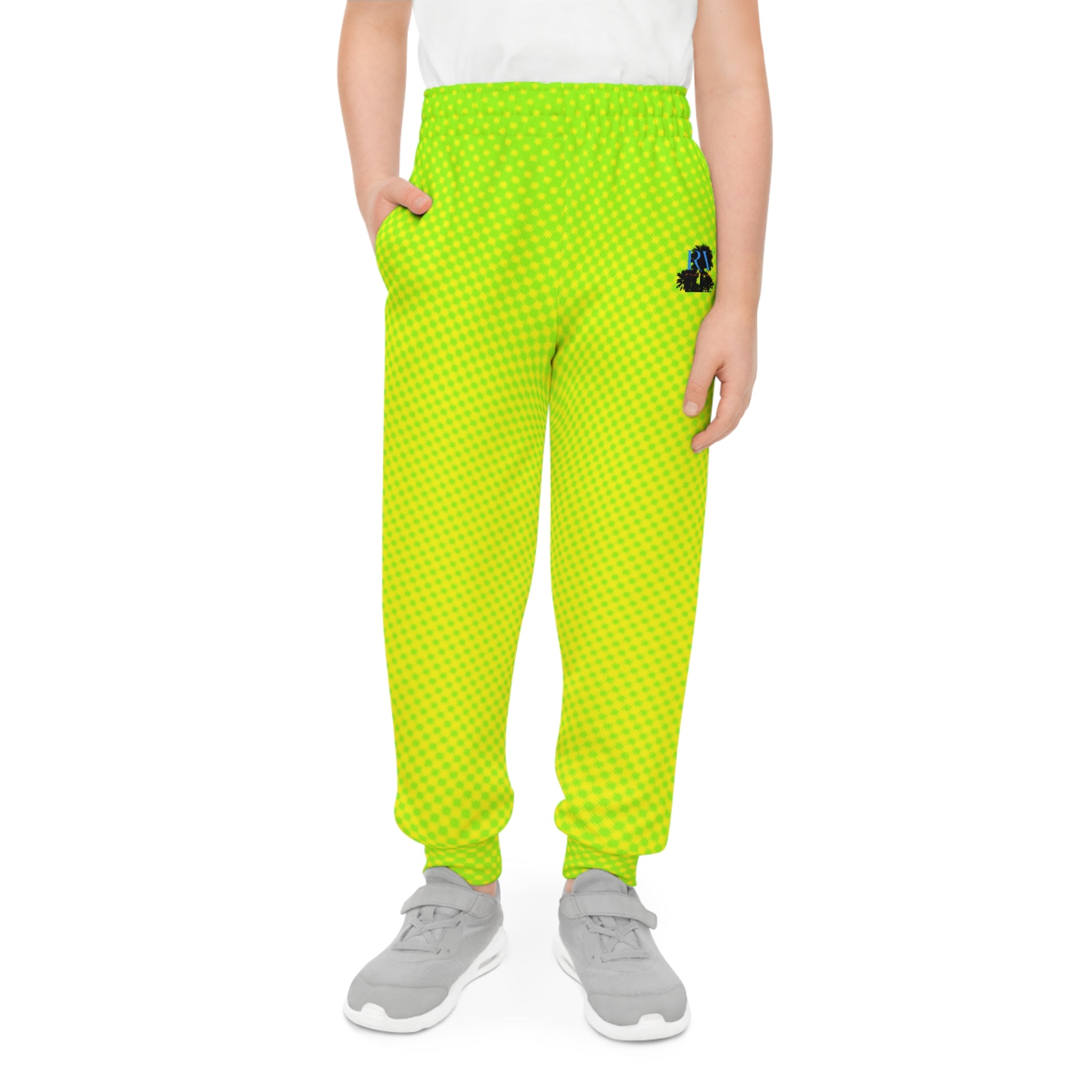 Rich Vibes RV Palm Tree Volt Green - Youth Joggers (AOP)