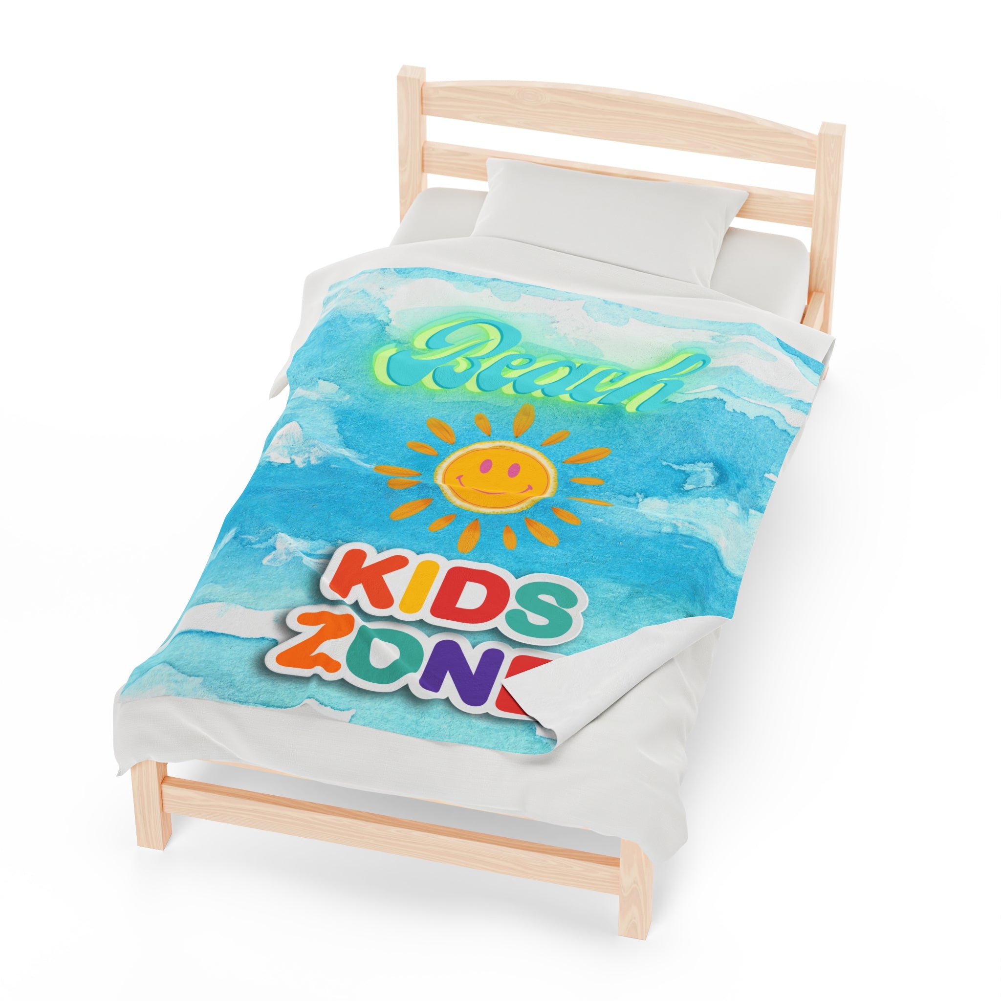 RV Beach Kids Zone - Velveteen Plush Blanket