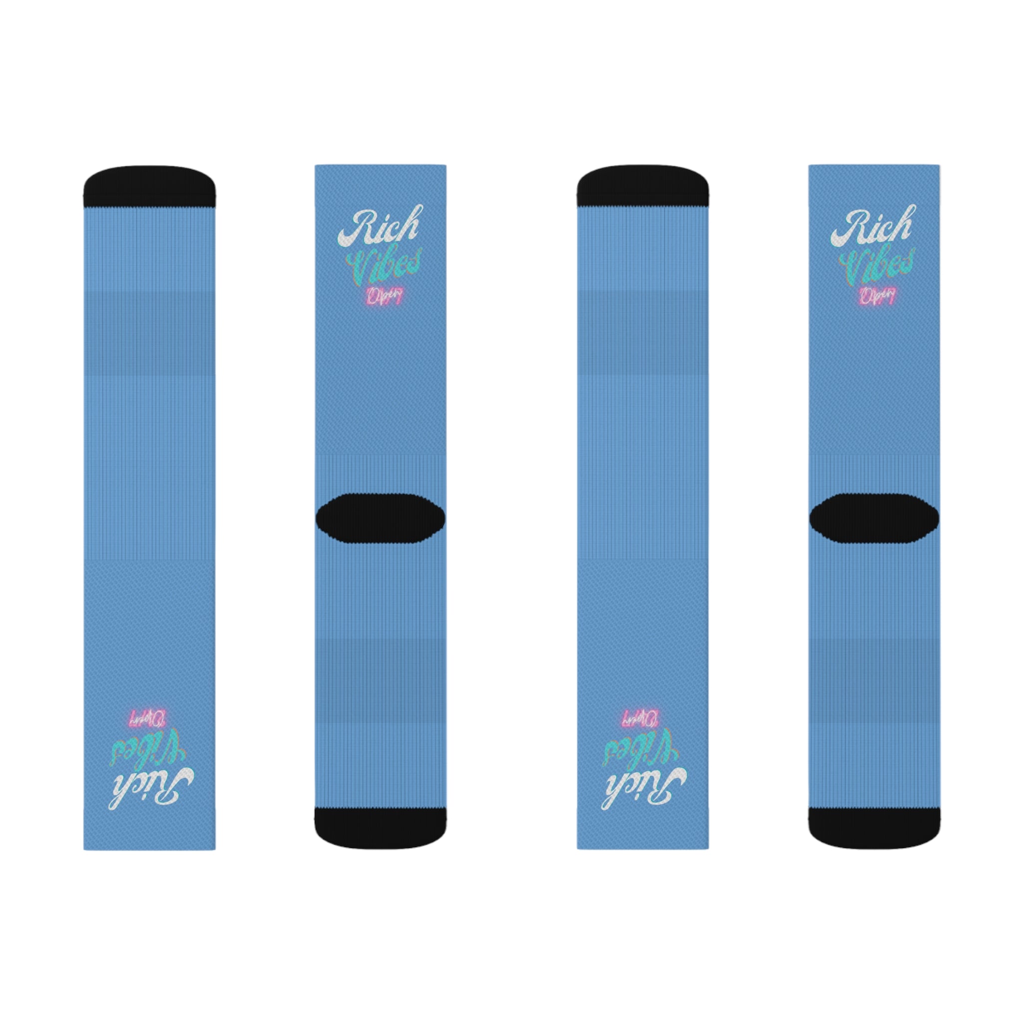 Rich Vibes Miami Colorway Light Blue - Sublimation Socks