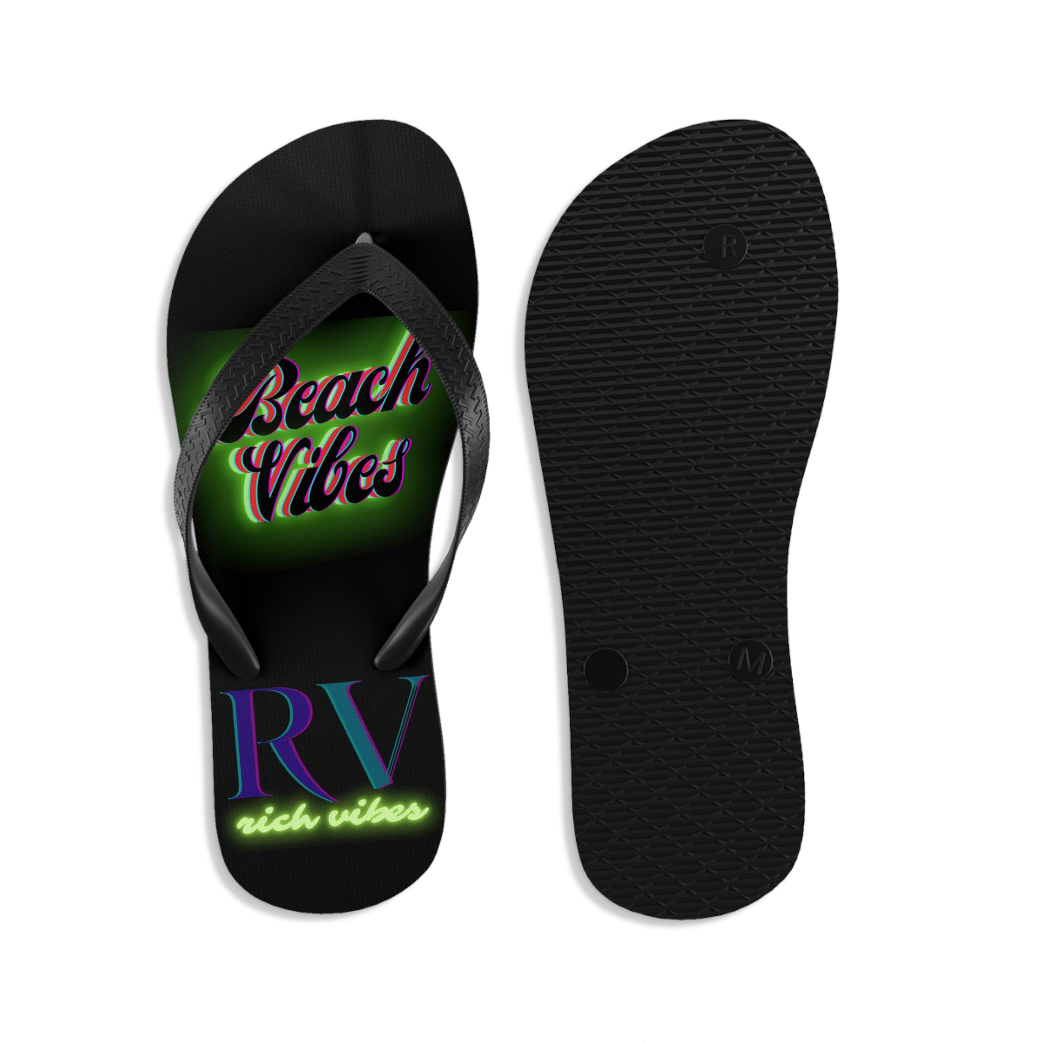Rich Vibes RV Neon Beach Vibes - Unisex Flip-Flops - M
