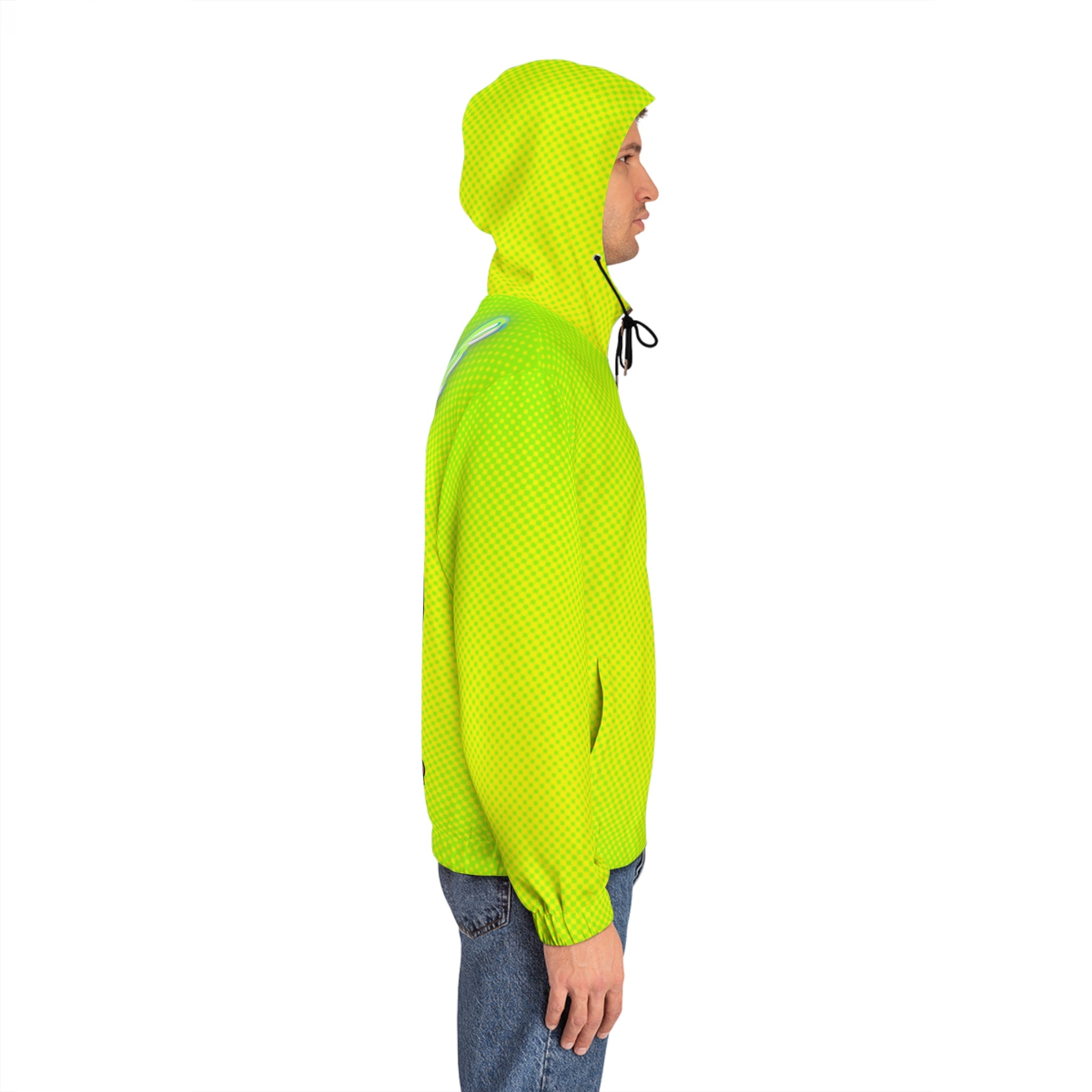 Rich Vibes RR Volt Green Tropical Beach Bird 1.5 - Men's Full-Zip Hoodie (AOP)