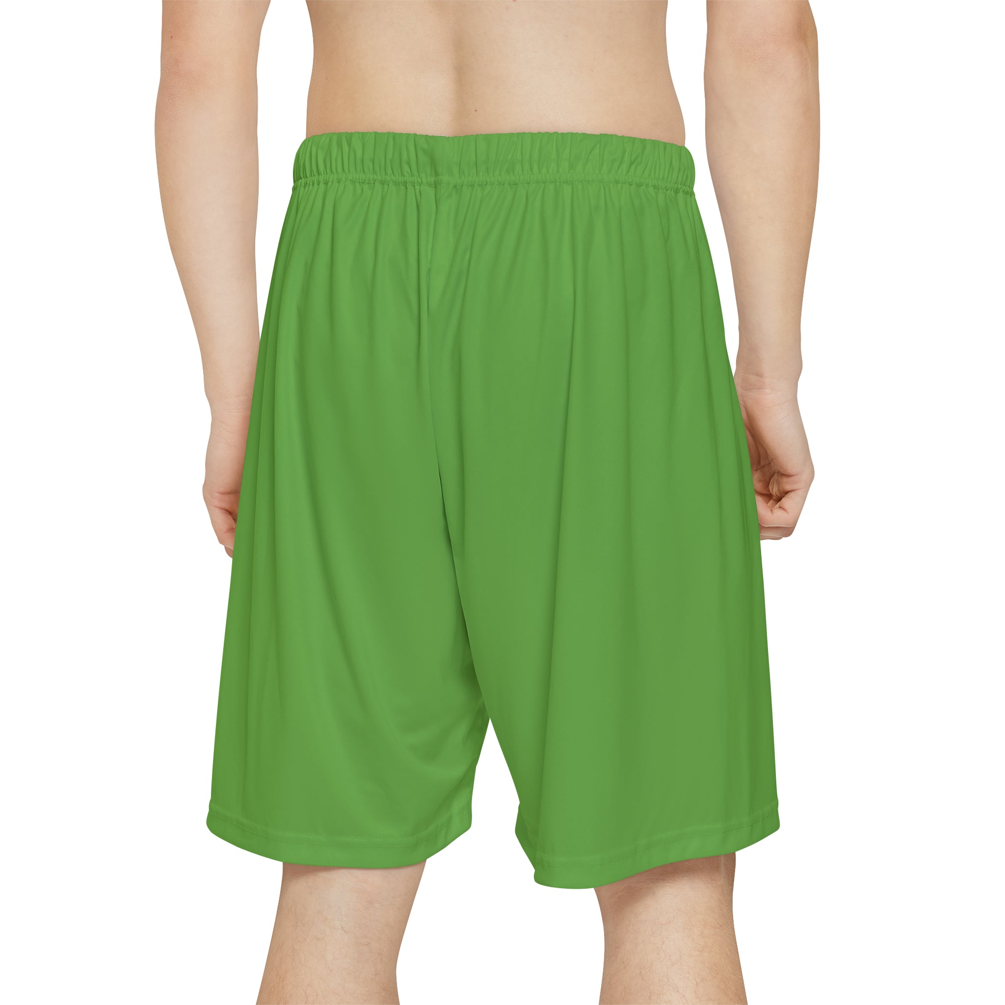 Rich Vibes RV Palm Tree Silhouette Men’s Sports Shorts (AOP) Leaf Green