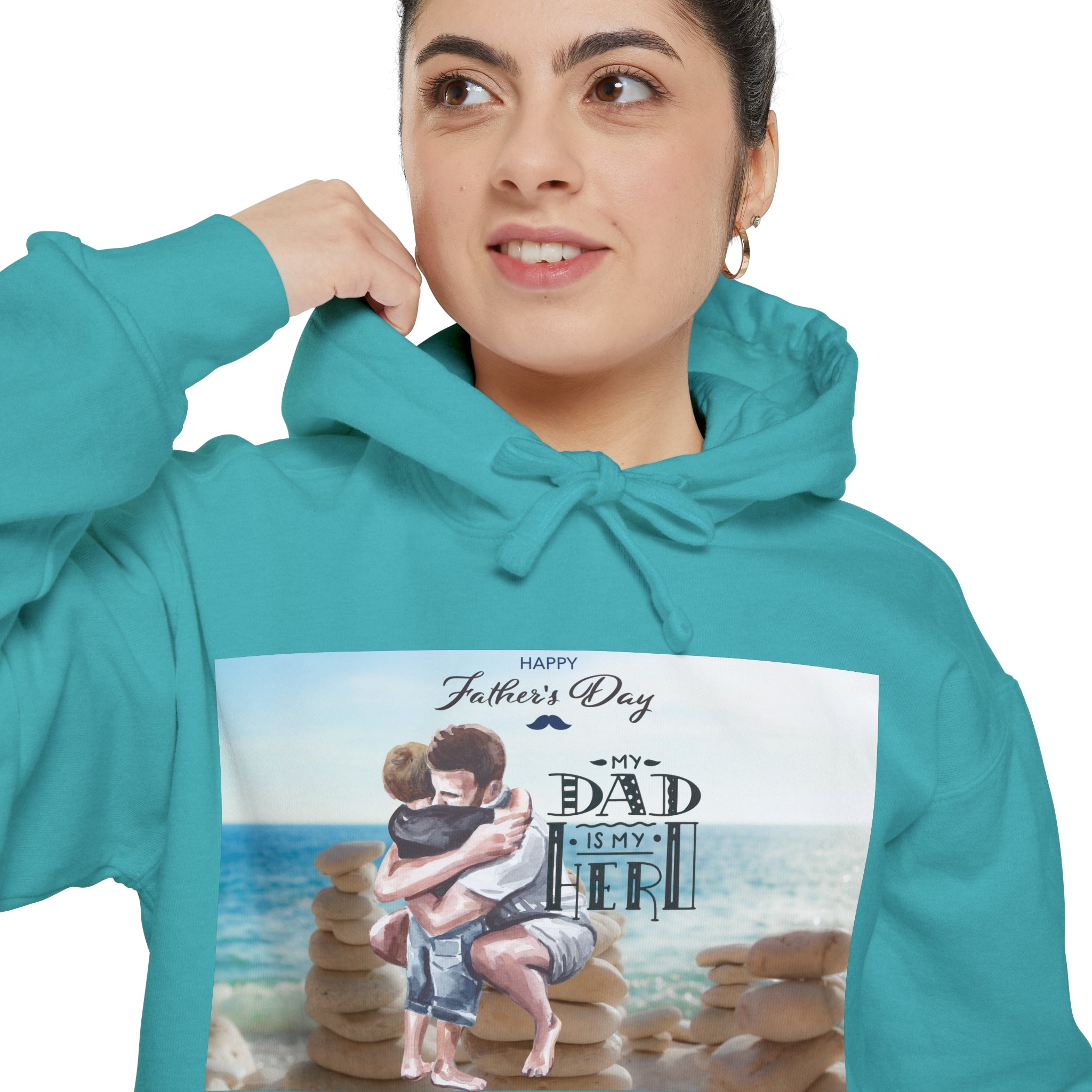 A Father's Heart Father's Day Seafoam - Garment-Dyed Hoodie