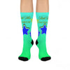 Rich Vibes Authentic Volt Blue Stars - Cushioned Crew Socks (Sea Green)