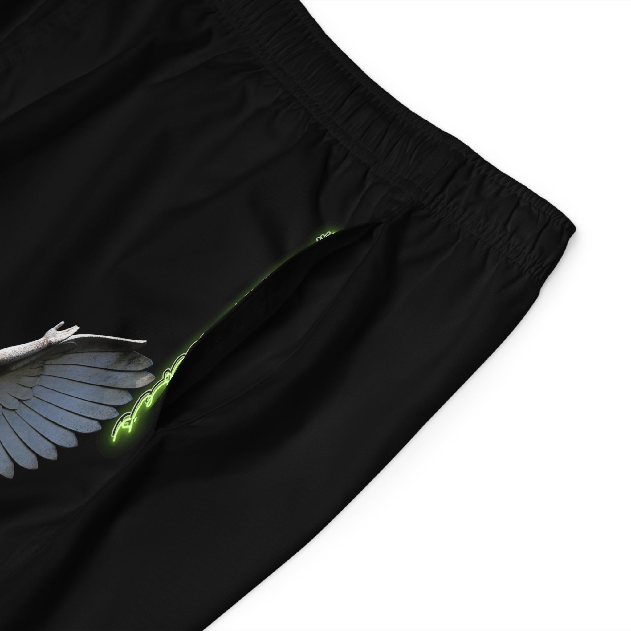 Rich Vibes Volt Brand Of The Brave ARCH Angel Shield Black - Men's Board Shorts (AOP)