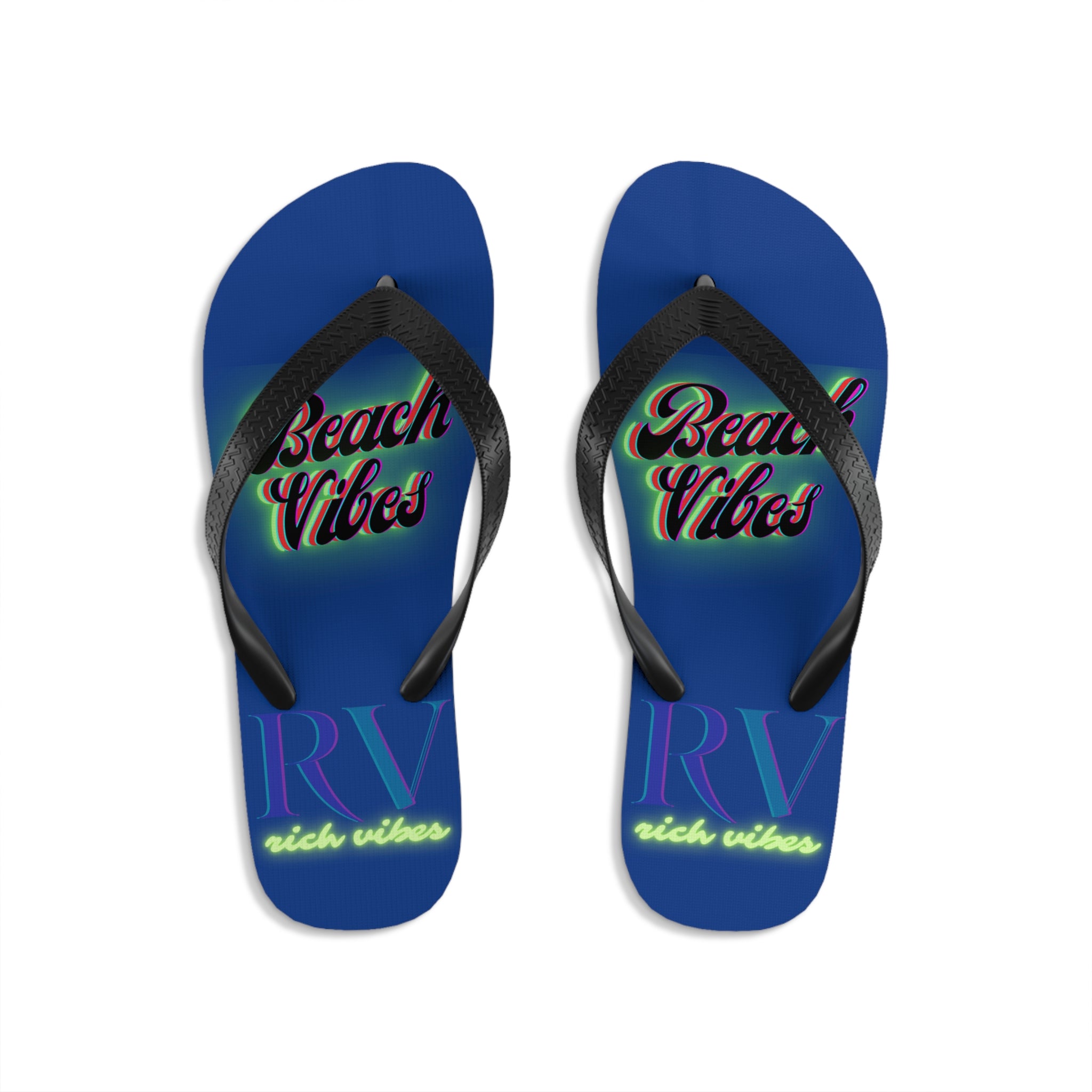 Rich Vibes RV Neon Beach Vibes - Unisex Flip-Flops - S