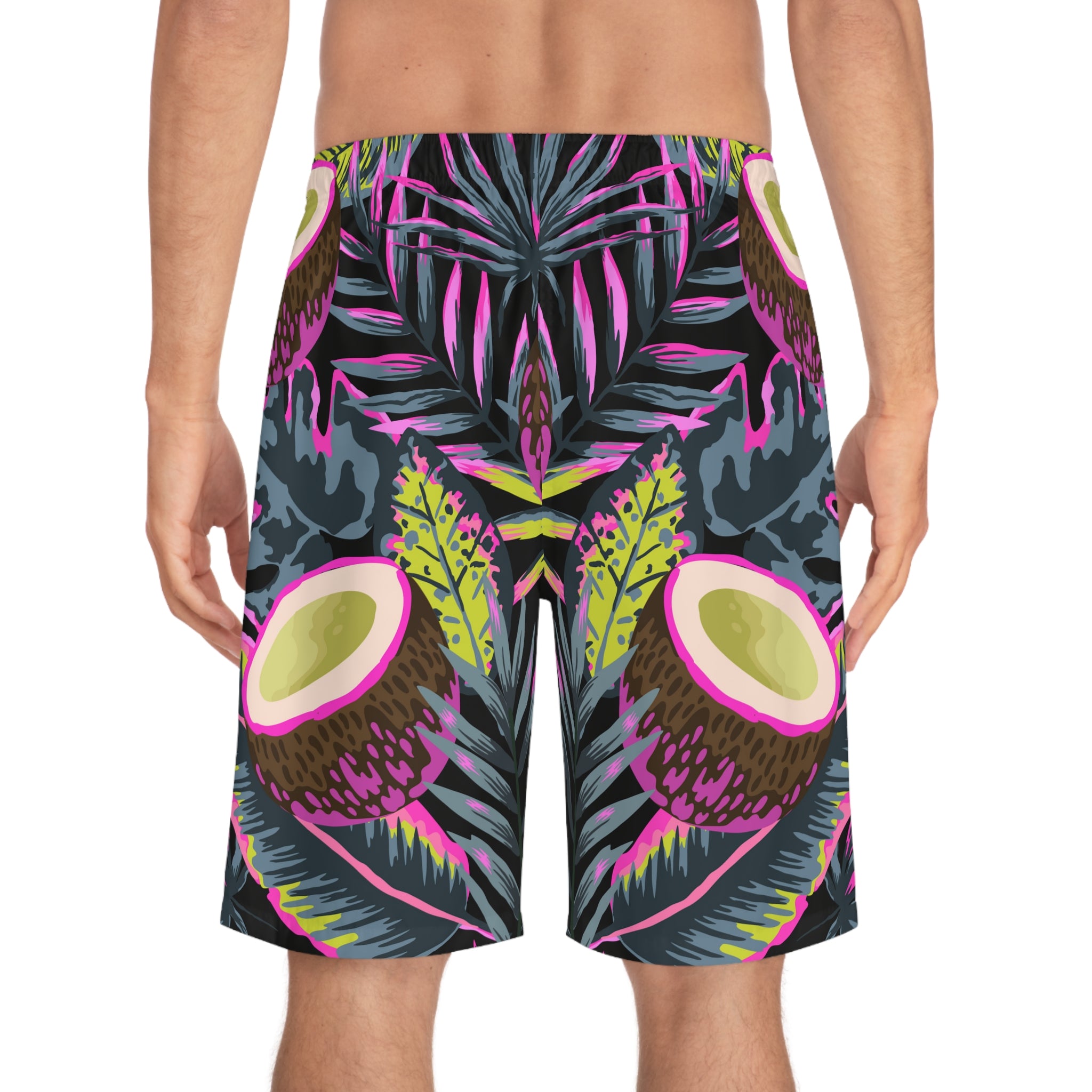 Rich Vibes RR Volt Tropical Coconut Palm Tree - Men's Board Shorts (AOP)