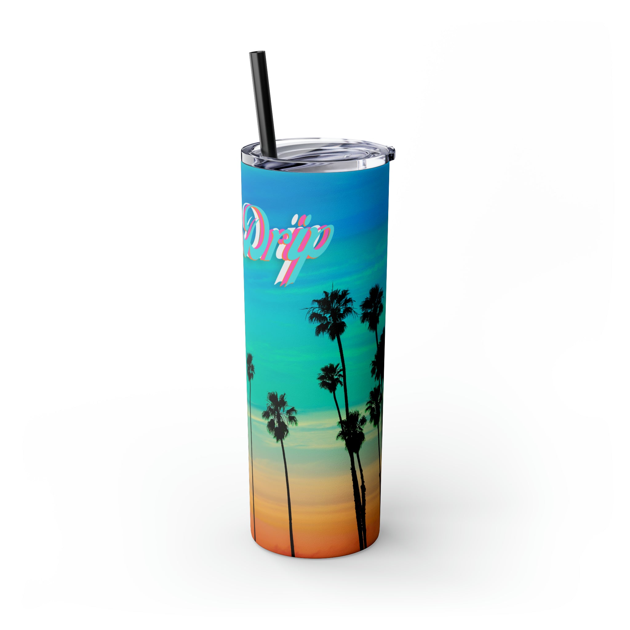 RV Rich Drip Multi-Colored Sunset - Skinny Tumbler with Straw, 20oz