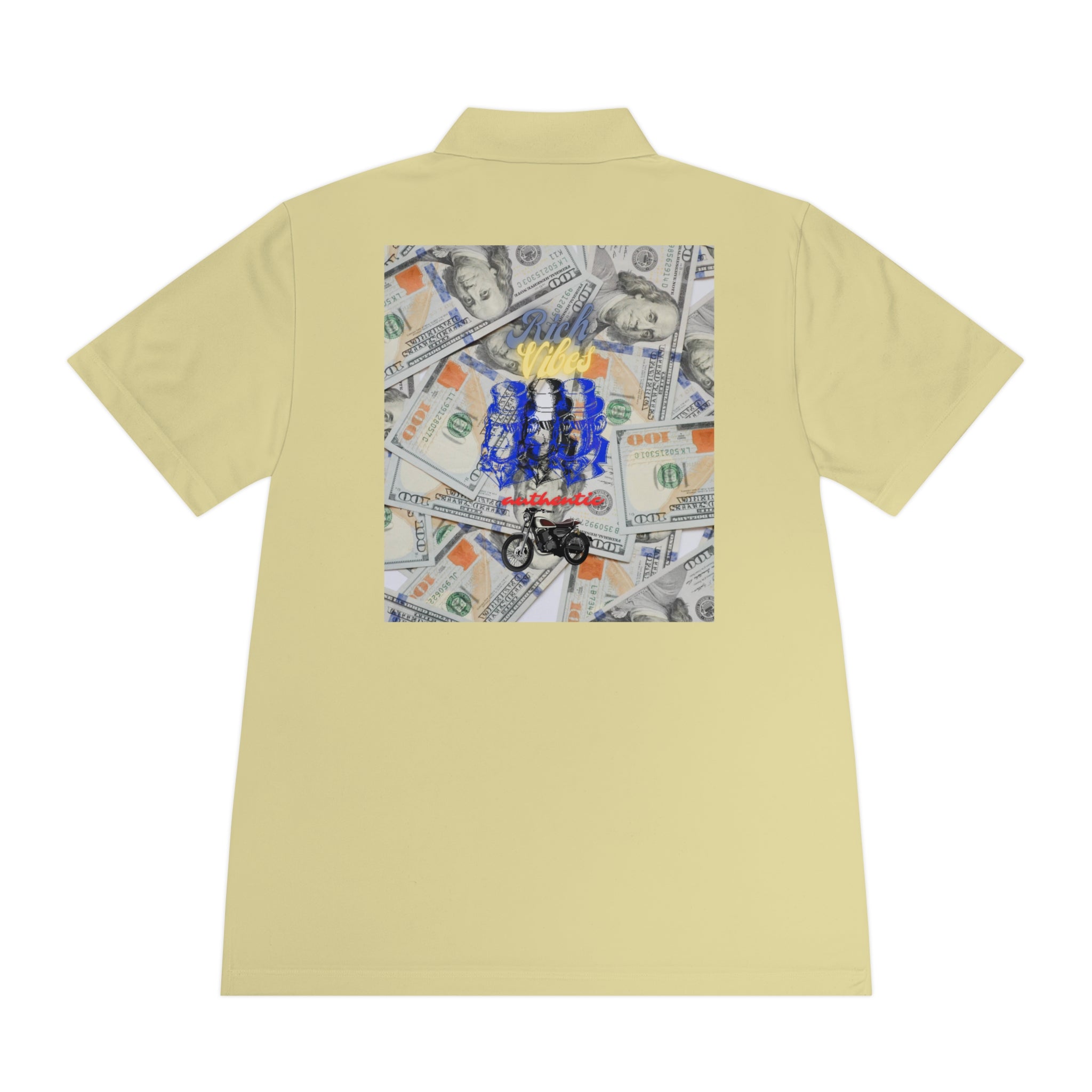 Rich Vibes Authentic Blue Ape 3 Stack Benjamin Franklin 3.0 - Men's Sport Polo Shirt