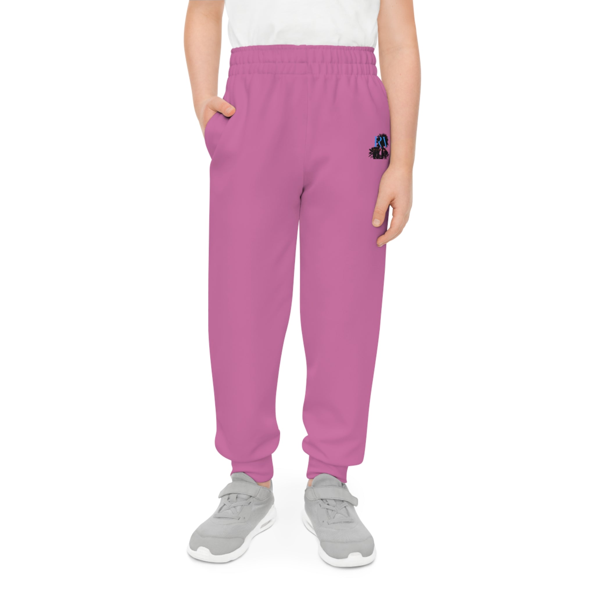 Rich Vibes RV Palm Tree Light Pink - Youth Joggers (AOP)