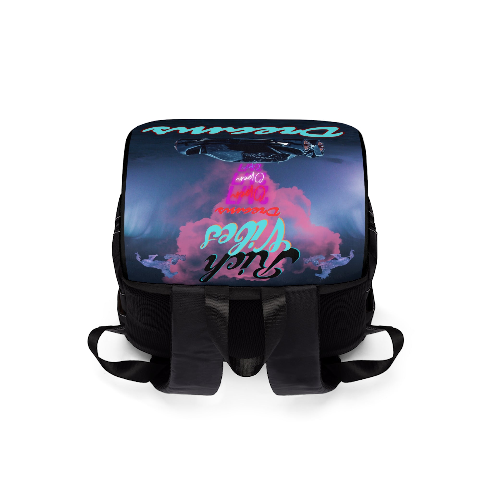 Rich Vibes Big Dreams Open 24/7 - Unisex Casual Shoulder Backpack