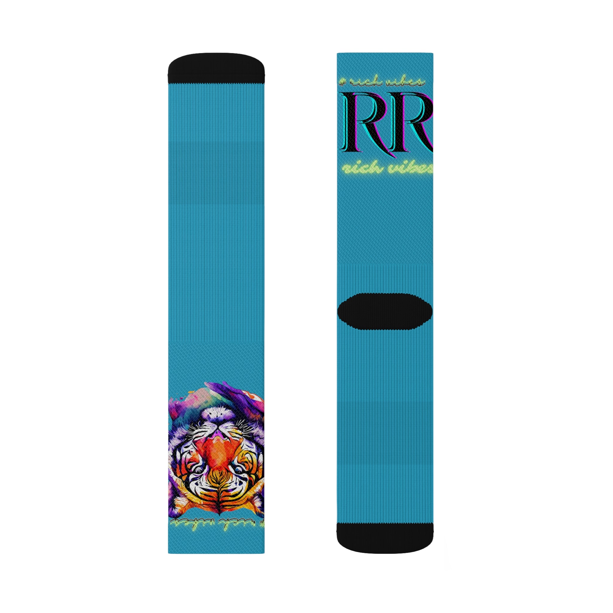 Rich Vibes RR Volt Tropical Jungle Tiger - Sublimation Socks Turquoise