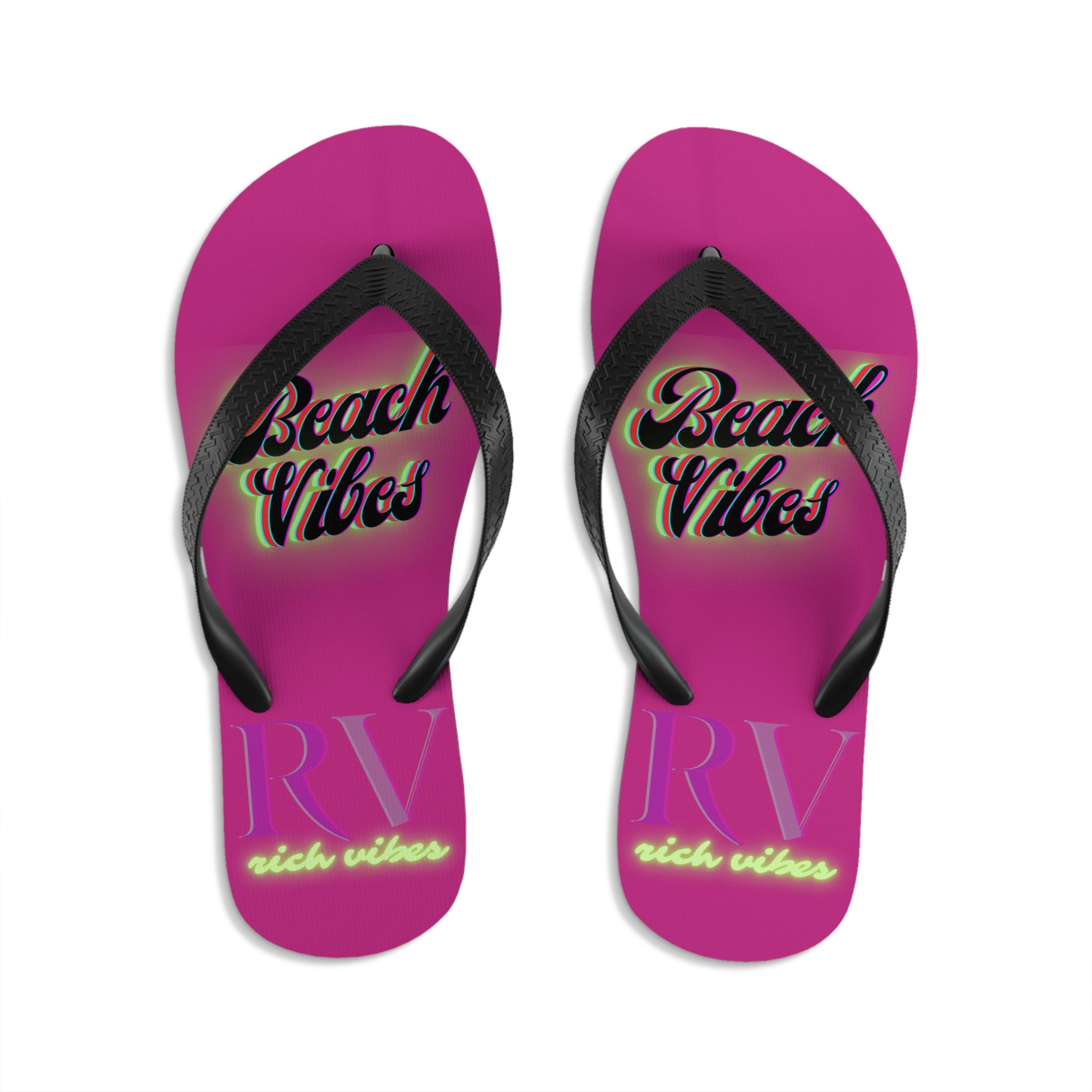 Rich Vibes RV Neon Beach Vibes - Unisex Flip-Flops - M
