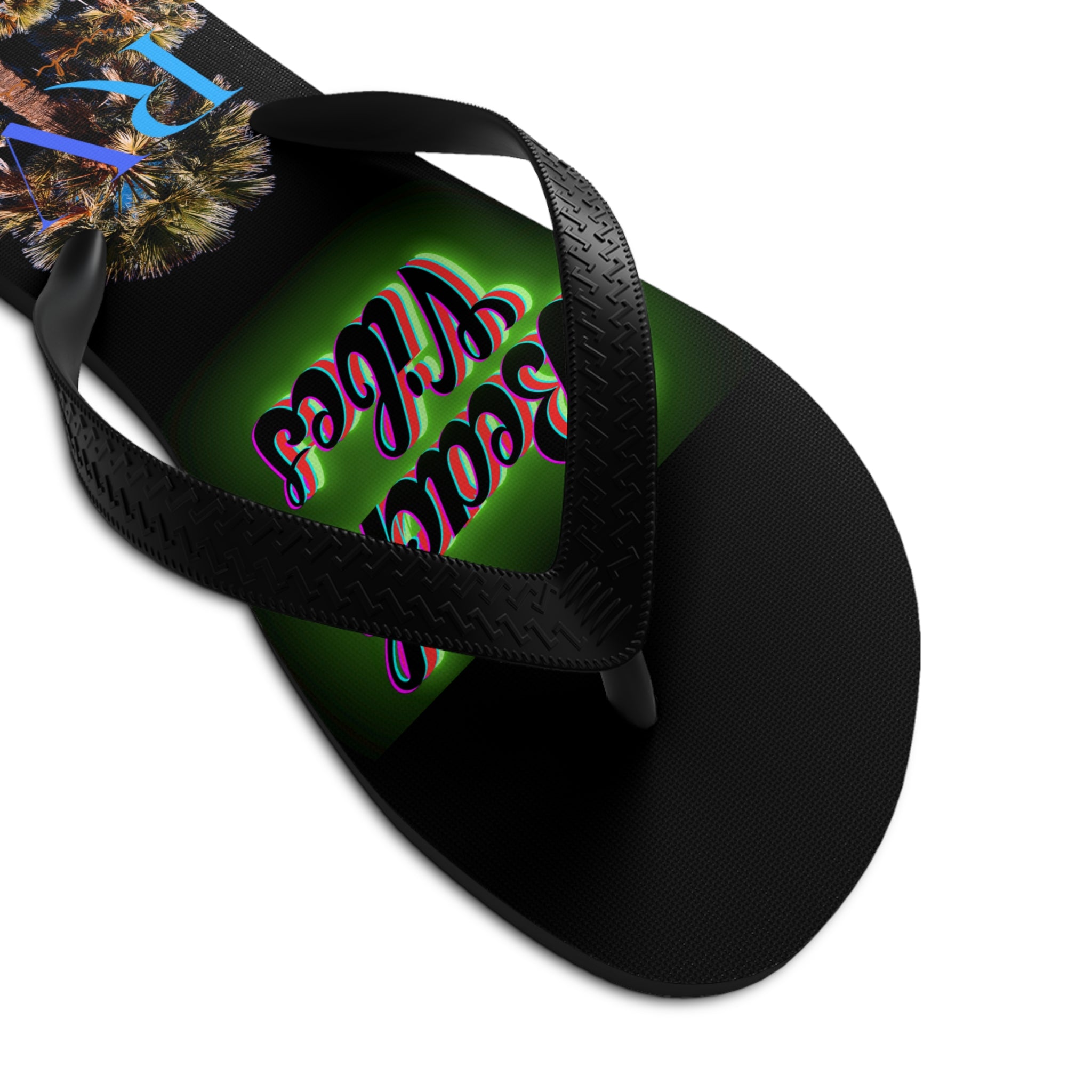 Rich Vibes RV Palm Tree Beach Vibes - Unisex Flip-Flops - M