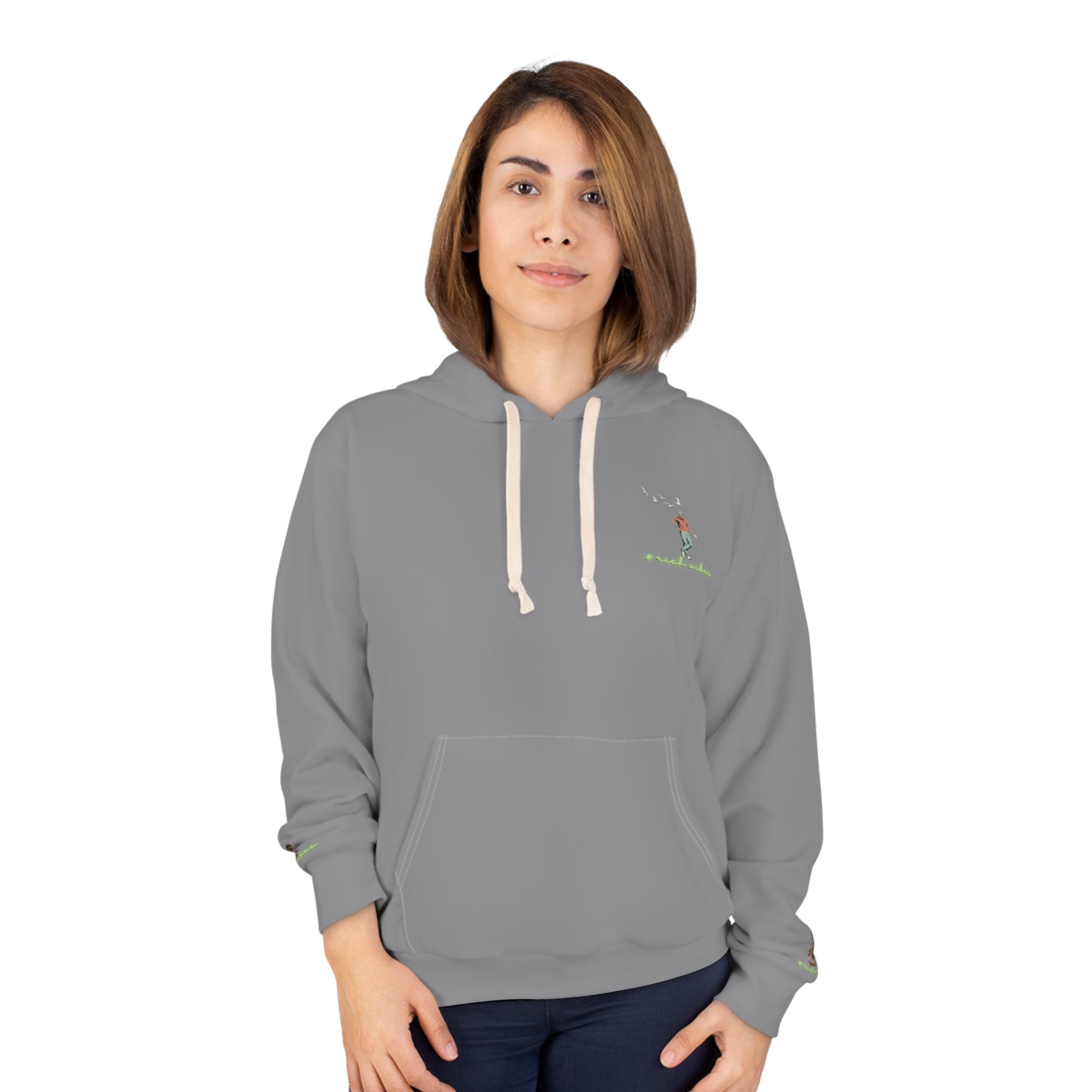 Rich Vibes Grey Volt RR Colorful Palm Trees Golf Pro 1.0 - Unisex Pullover Hoodie (AOP)