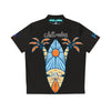 Rich Vibes RV Golfer's  Colorful Palm Tree Chill Vibes - Men's Hawaiian Shirt (AOP)Black