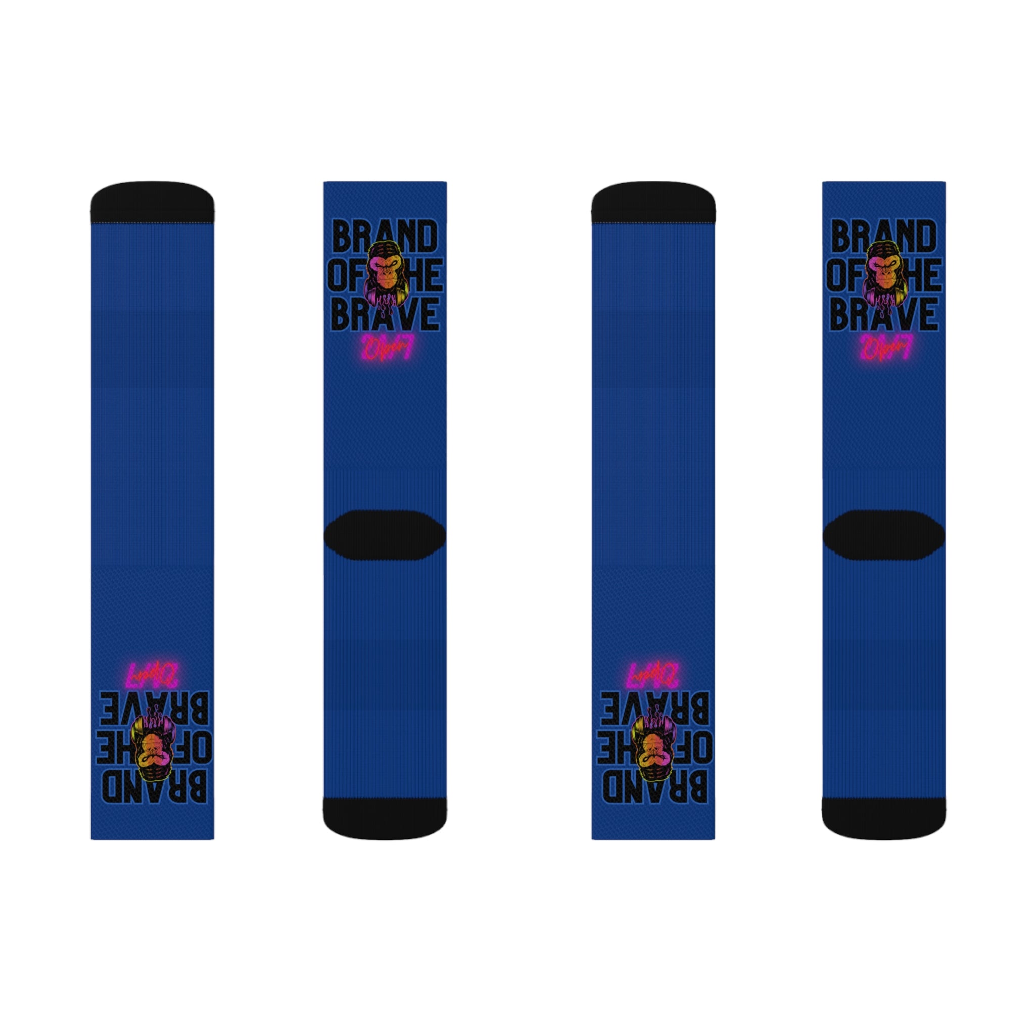 Rich Vibes Brand Of The Brave Dark Blue - Sublimation Socks