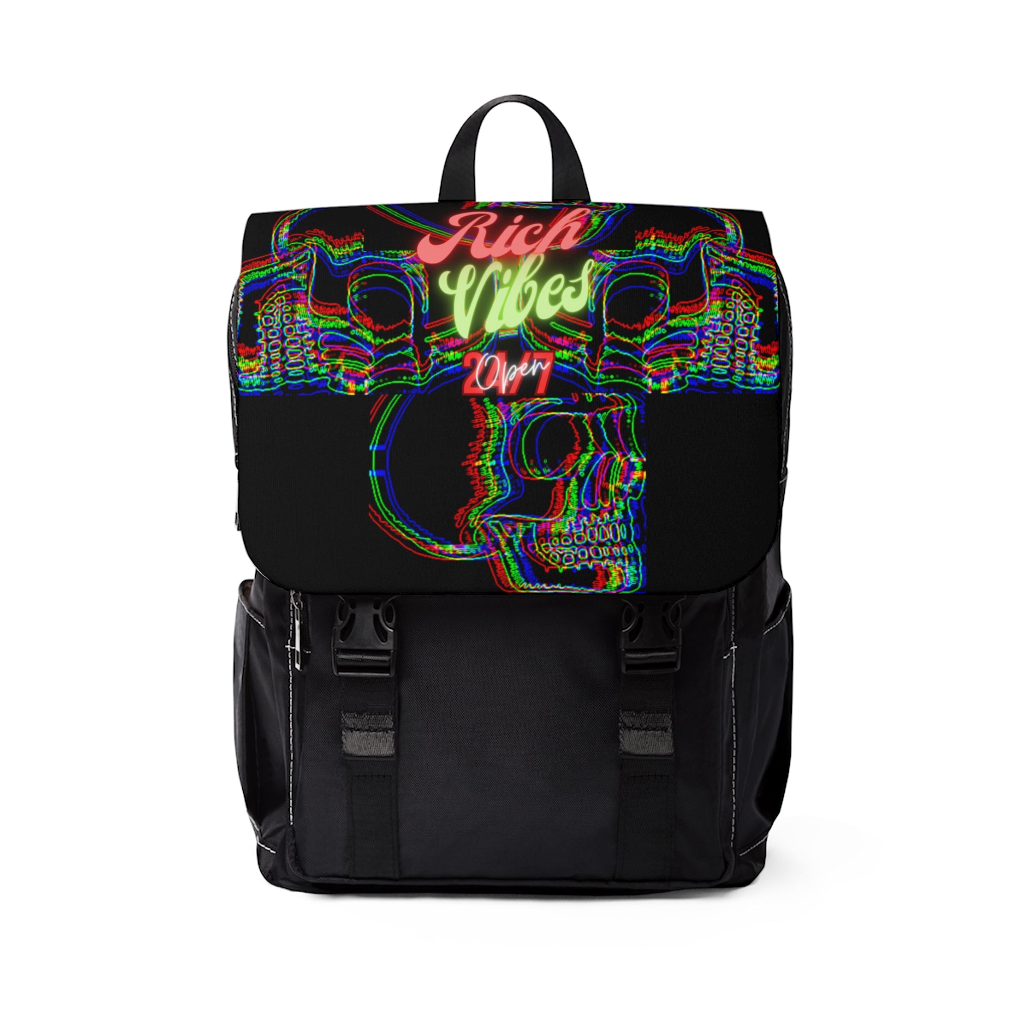 Rich Vibes 4 Red Skulls Silhouette - Unisex Casual Shoulder Backpack