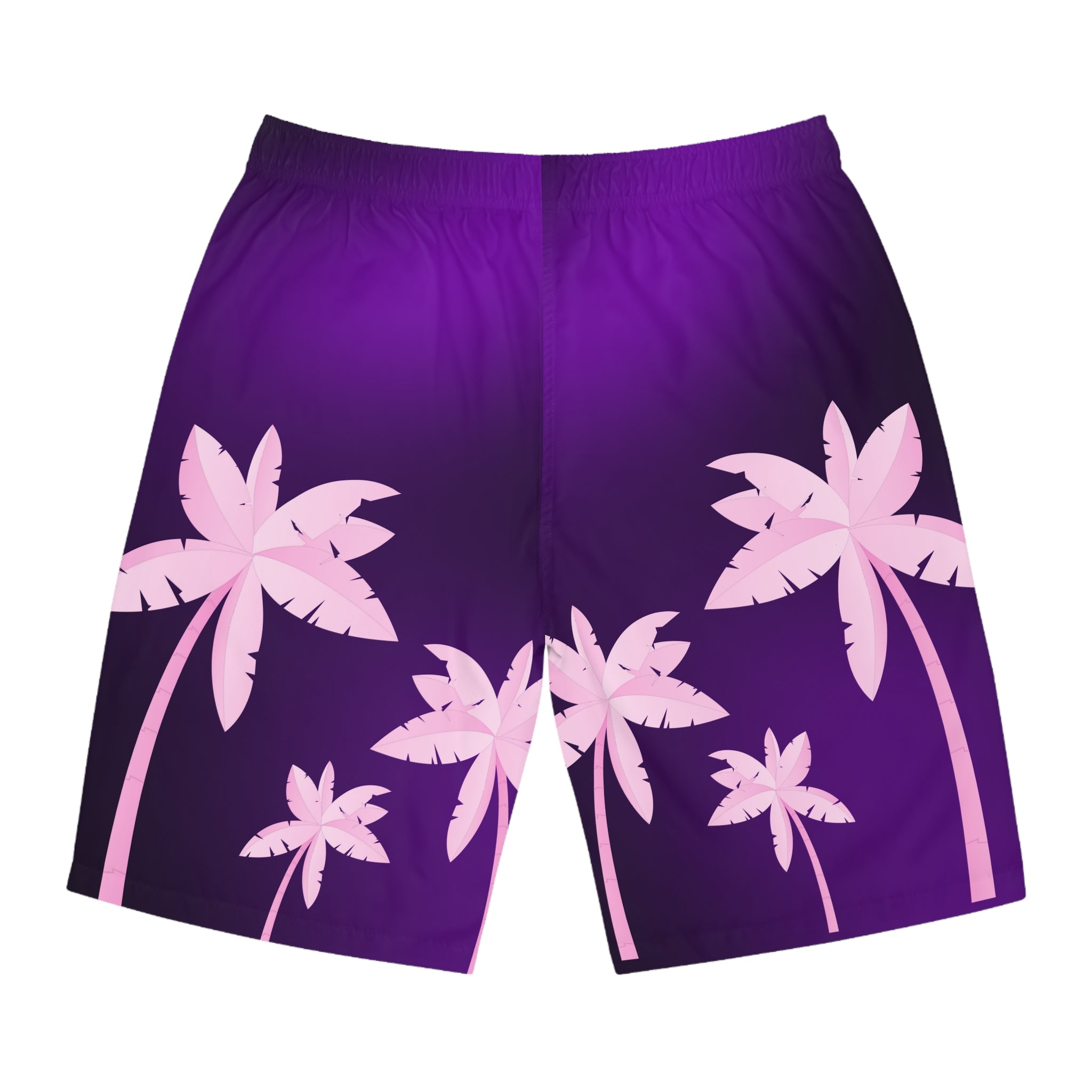 Rich Vibes Purple Tropical Pink Palm Tree Beach Chill Vibes 1.0 - Men's Board Shorts (AOP)