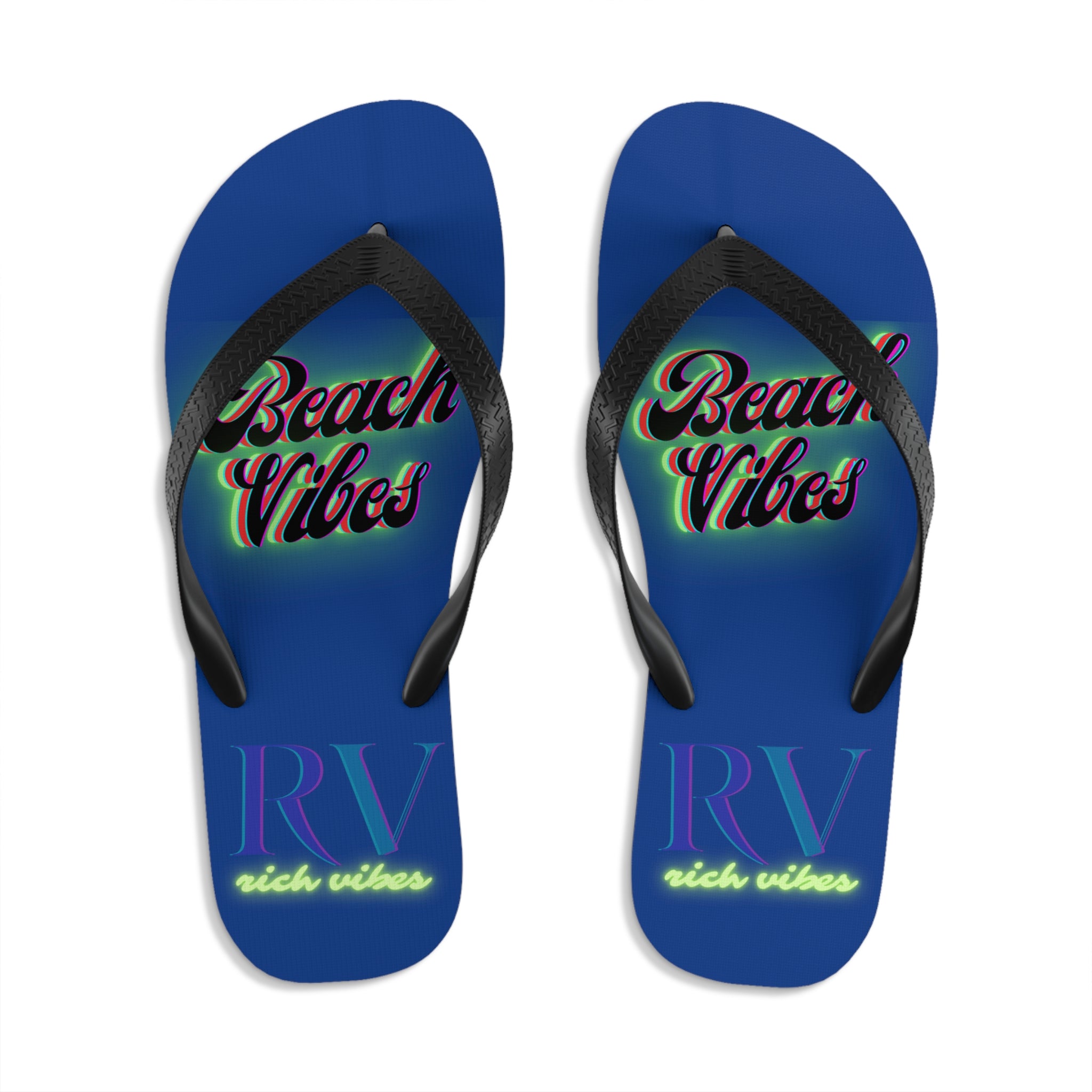 Rich Vibes RV Neon Beach Vibes - Unisex Flip-Flops - L