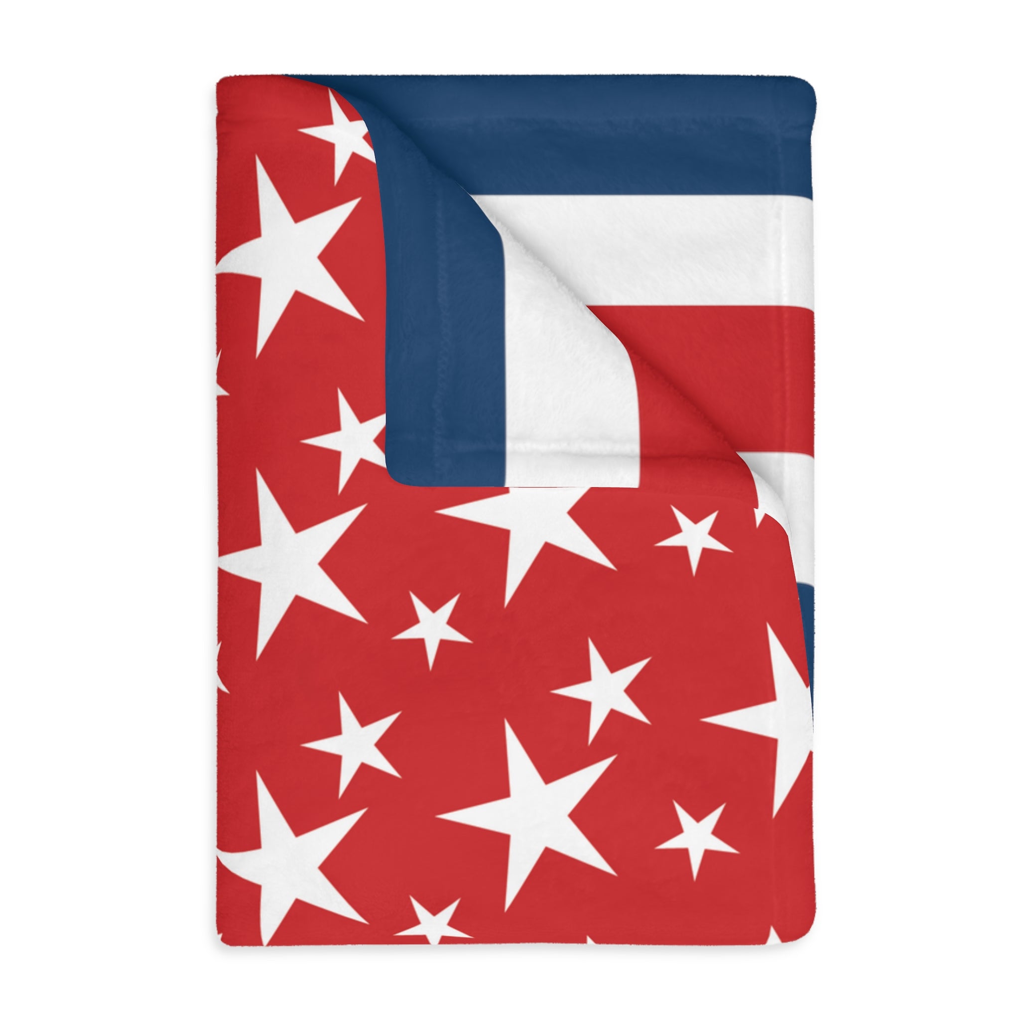 Stars and Stripes Red Velveteen Minky Blanket - (Two-sided print)