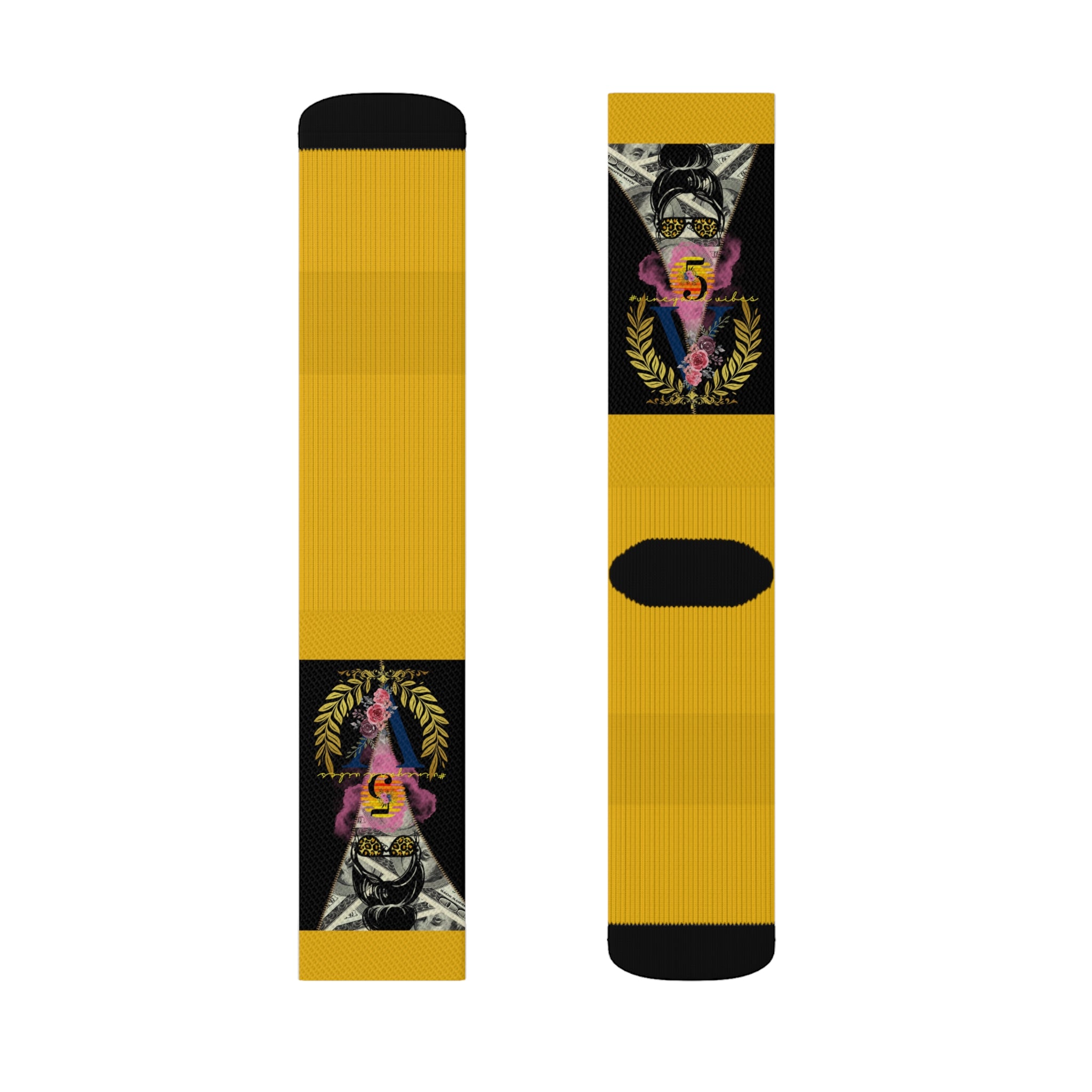 Vineyard Vibes V5 Vibes Colab Yellow - Sublimation Socks