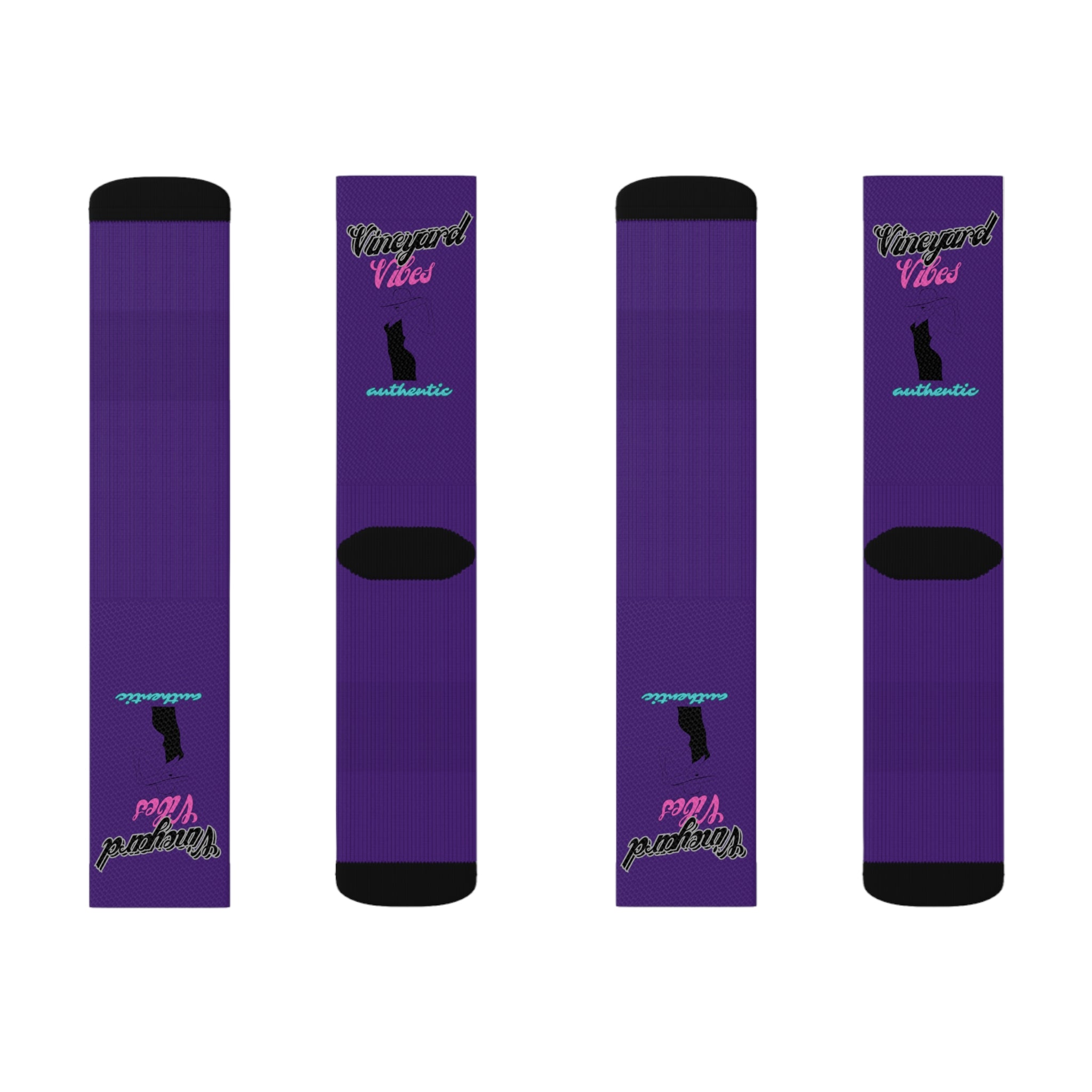 Vineyard Vibes Pink Silhouette Purple - Sublimation Socks