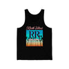 Rich Vibes RR Multi Colored Beach Sunset Drip Black - Unisex Jersey Tank