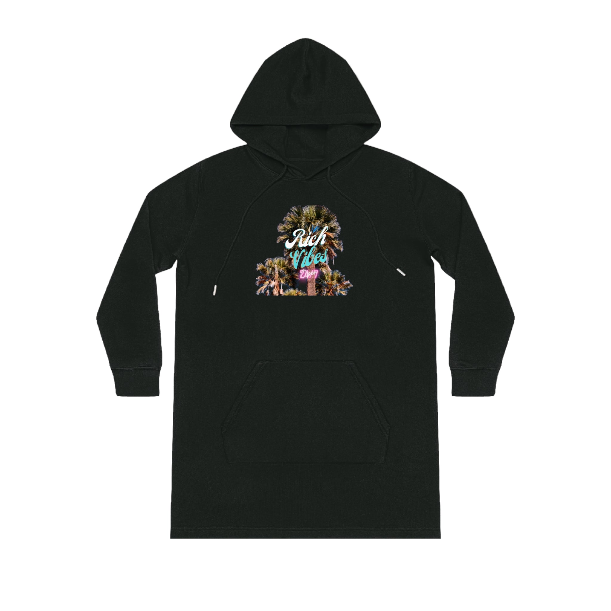 Rich Vibes RV Miami Color Palm Tree - Streeter Hoodie Dress