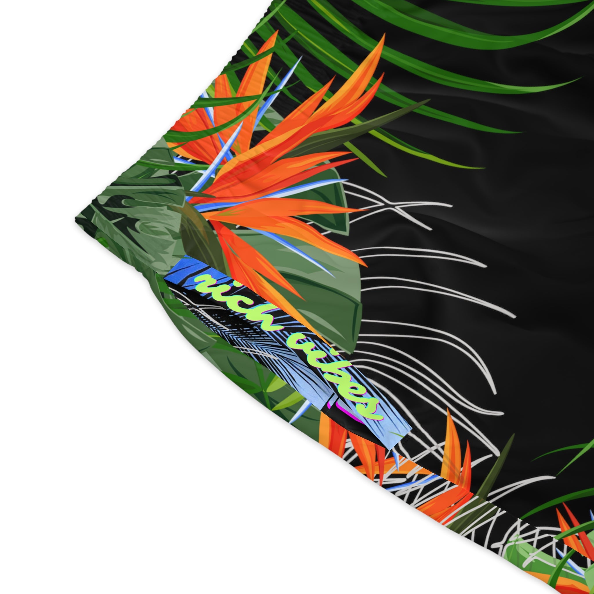 Rich Vibes Volt Black Tropical Jungle Print - Men's Jogger Shorts (AOP)Black