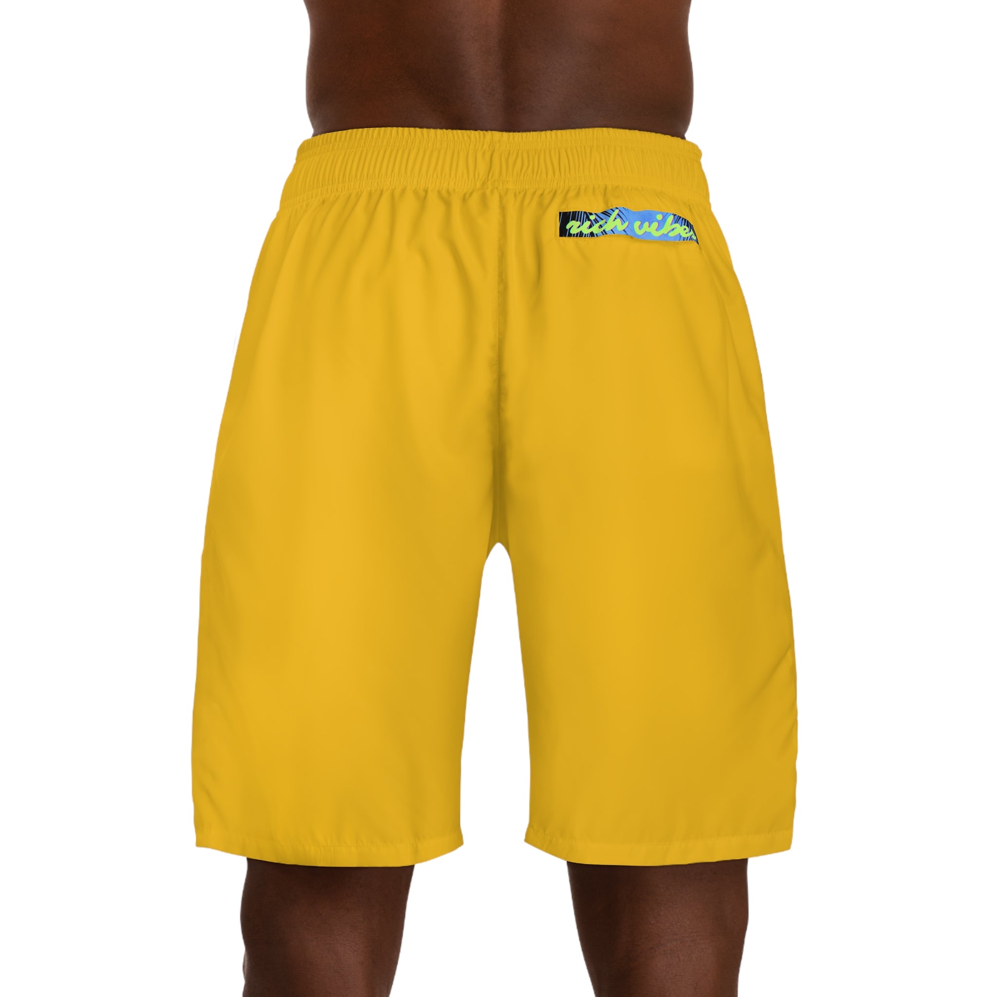 Rich Vibes Volt RR Blue Sky Stripe - Men's Jogger Shorts (AOP)Yellow Gold