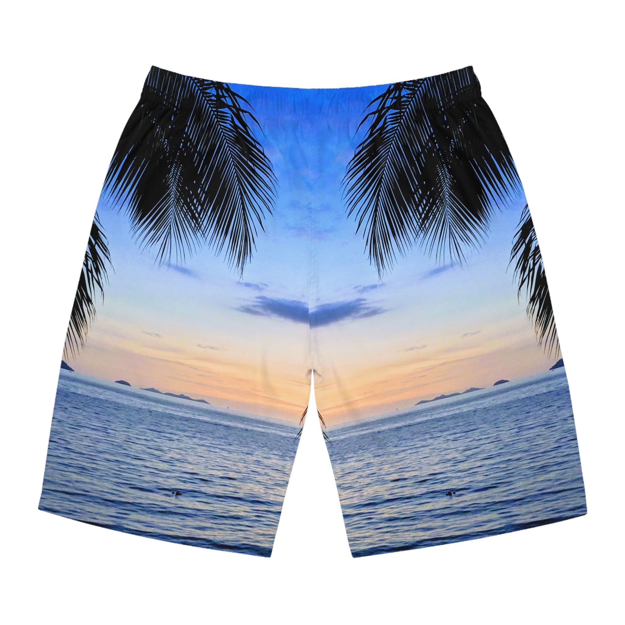 Rich Vibes Sky Blue Sunset Beach Chill Vibes - Men's Board Shorts (AOP)