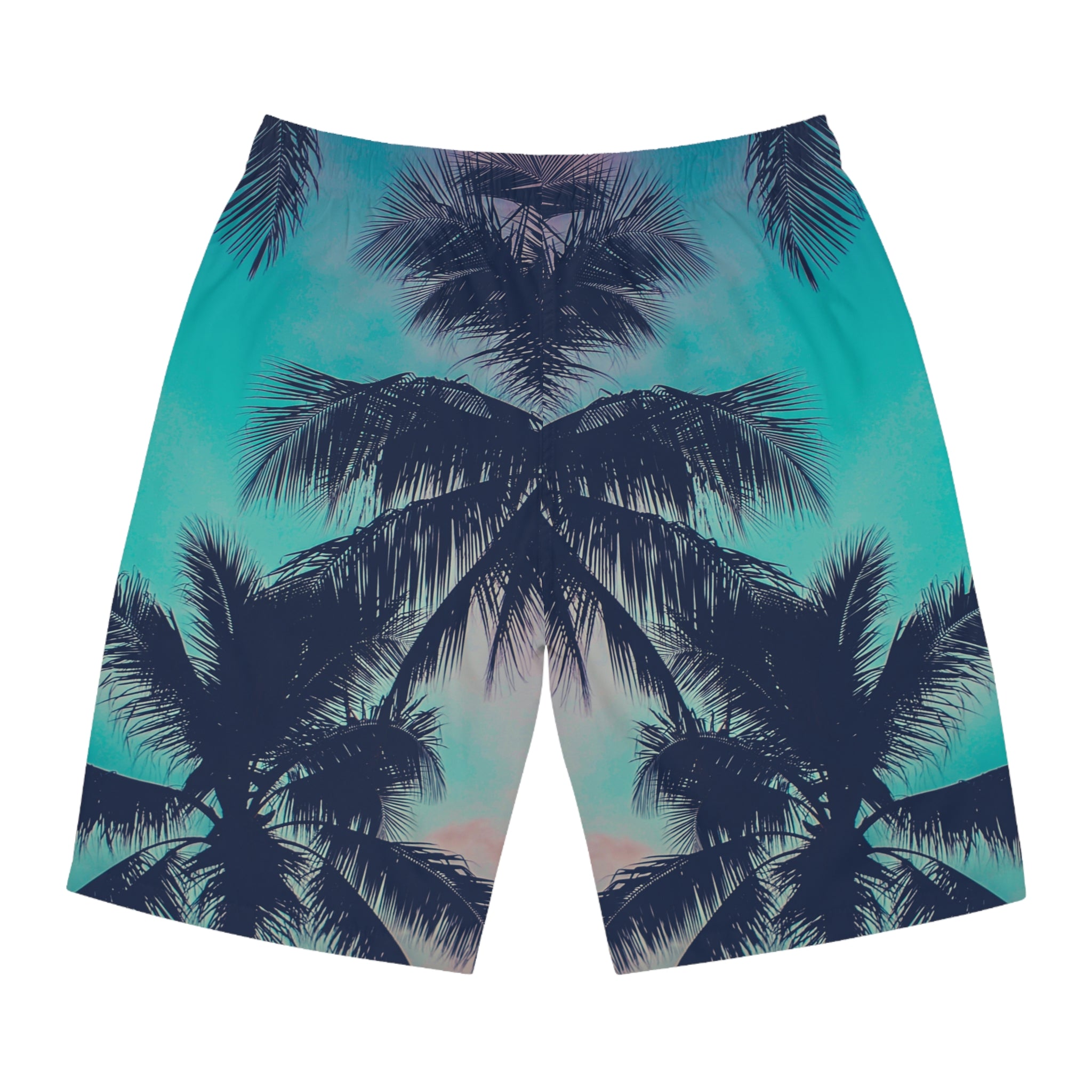 Rich Vibes Volt Teal Blue Tiger Shield Turquoise - Men's Board Shorts (AOP)