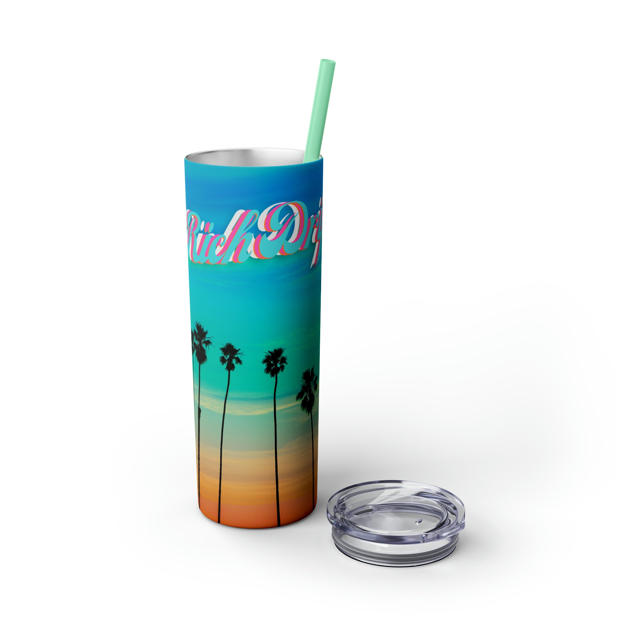RV Rich Drip Multi-Colored Sunset - Skinny Tumbler with Straw, 20oz