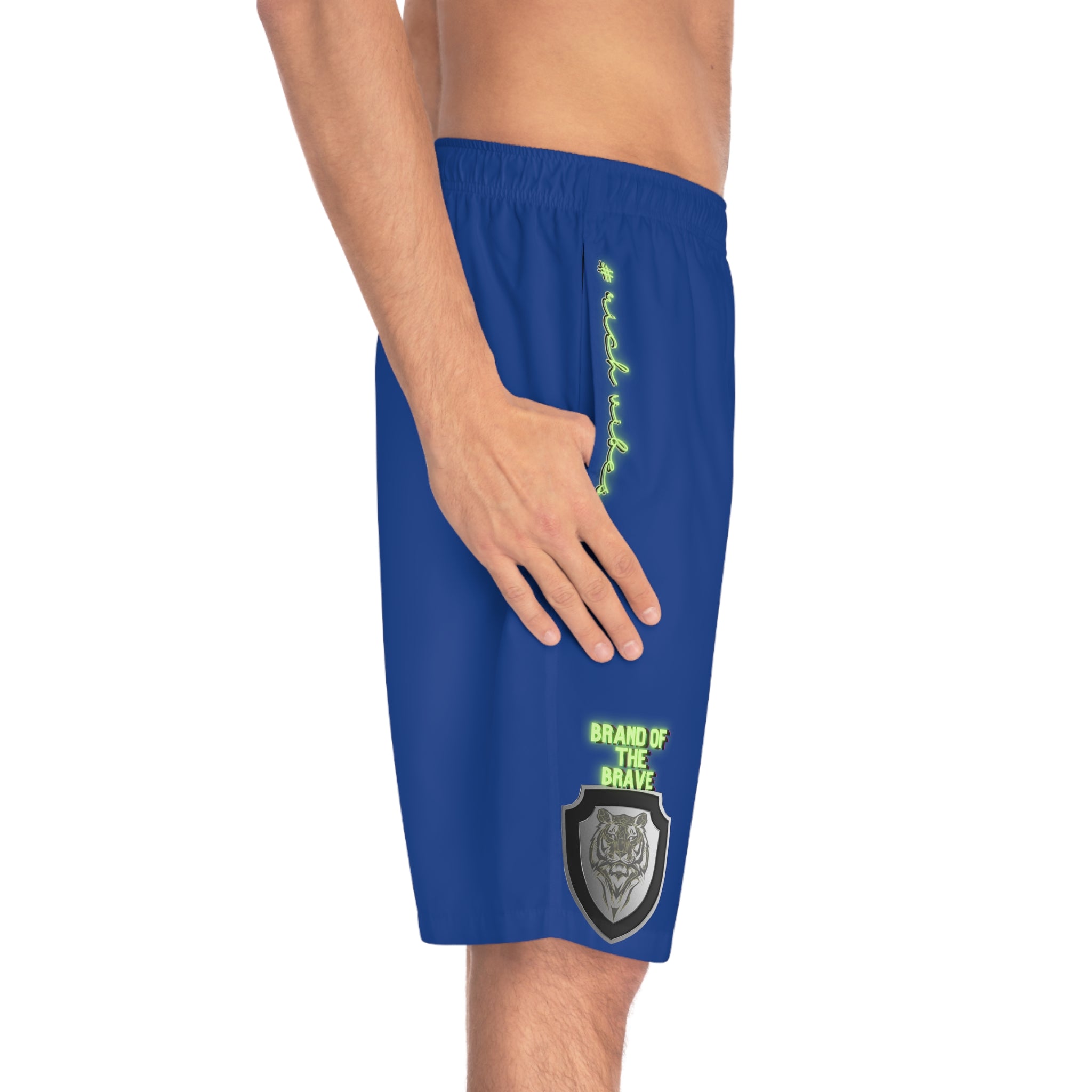 Rich Vibes Volt Brand Of The Brave ARCH Angel Shield Royal Blue - Men's Board Shorts (AOP)