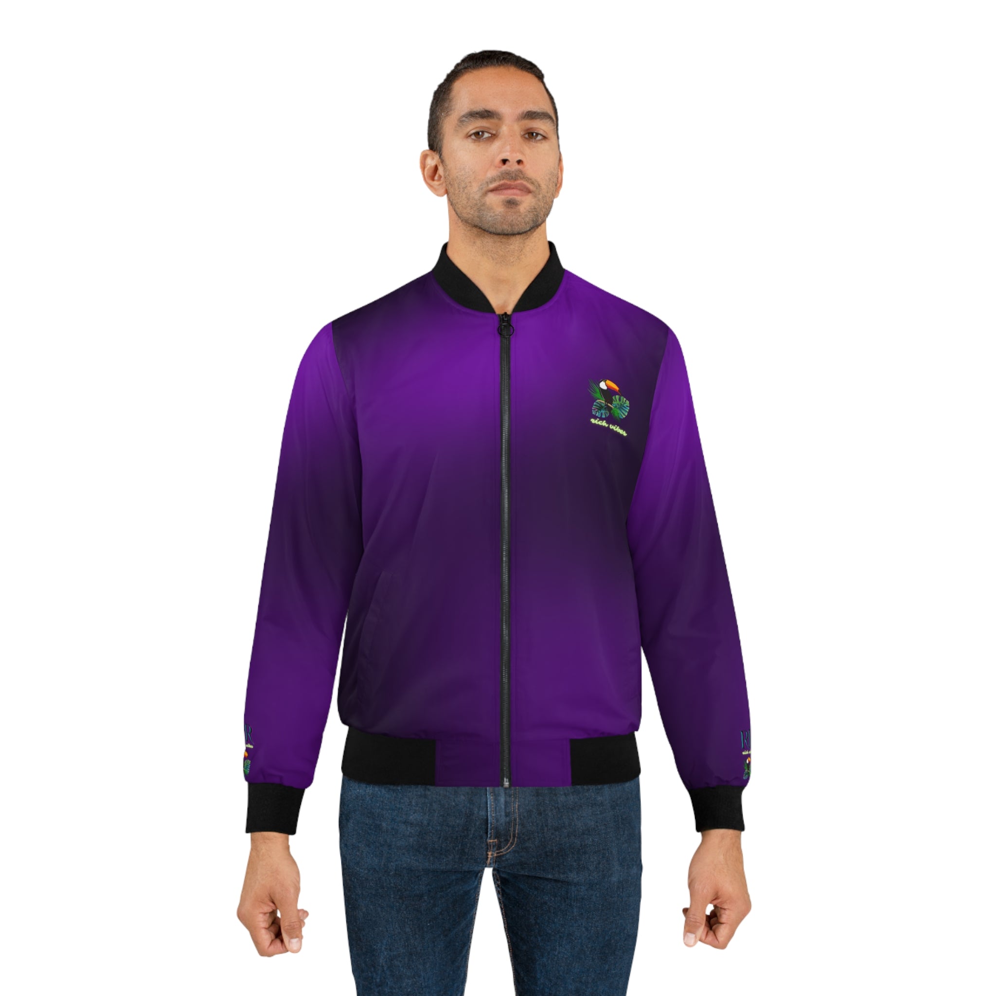 Rich Vibes Volt RR Purple Tropical Jungle Tiger - Men's Bomber Jacket (AOP)