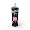 Rich Drip Tropical Pink Palm Tree - Skinny Tumbler with Straw, 20oz