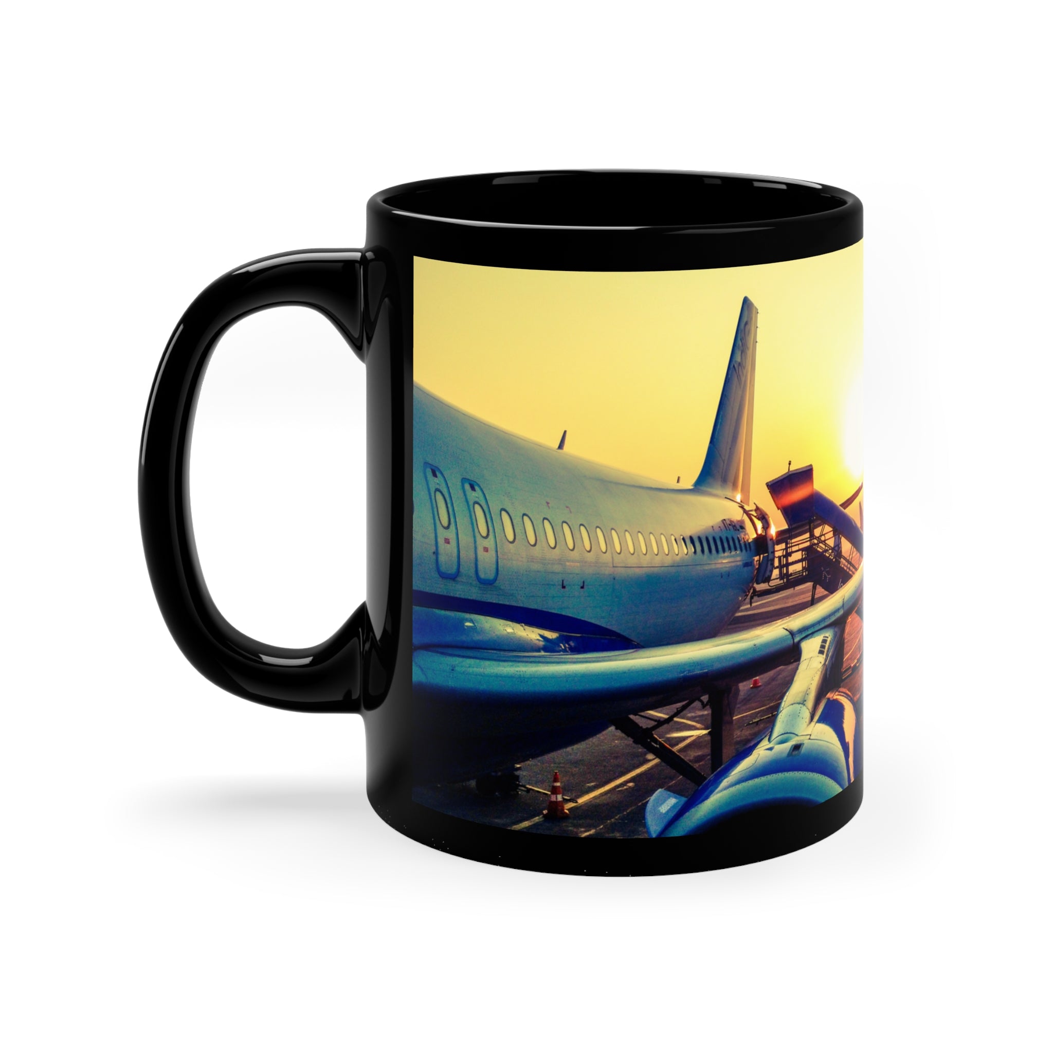 Rich Vibes Mr. Rich Vibes Sunset Plane - 11oz Black Mug