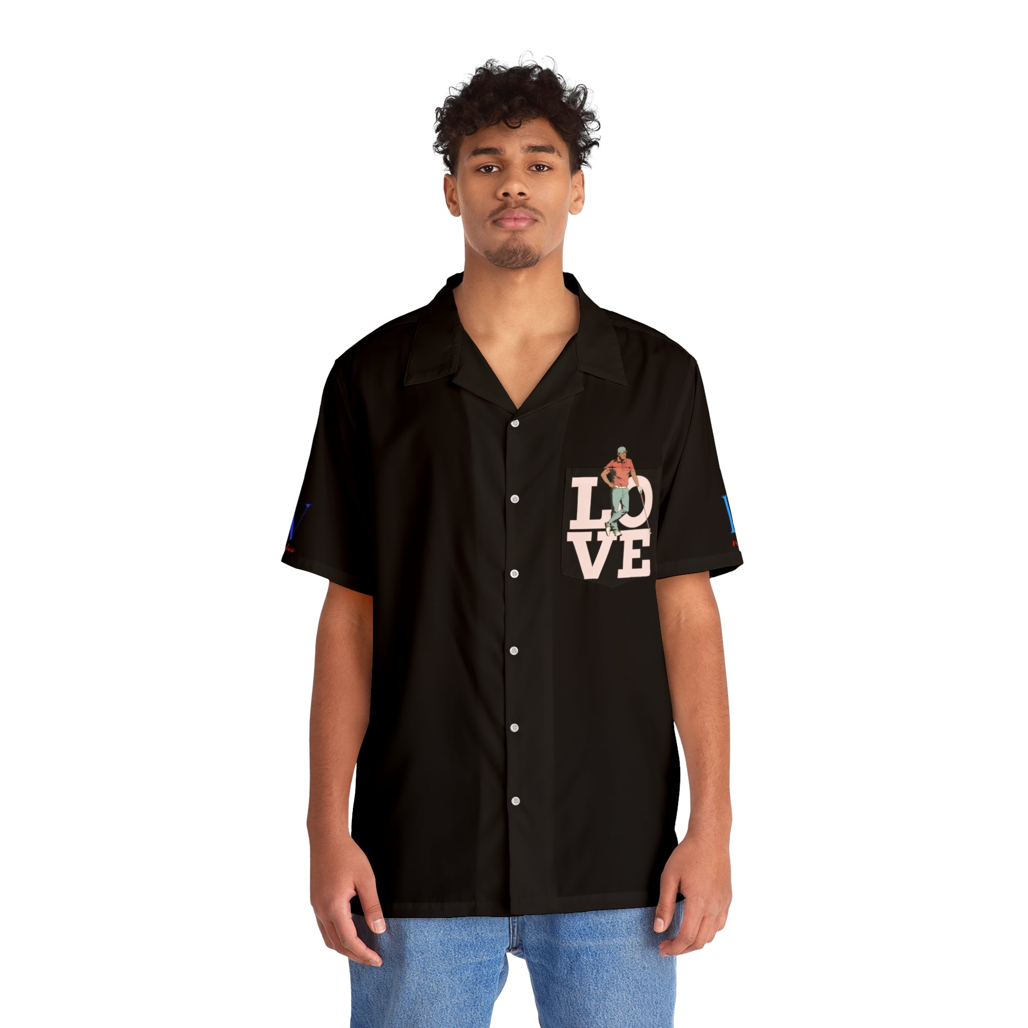 Rich Vibes RV Golfer's Love Chill Vibes - Men's Hawaiian Shirt (AOP)Black