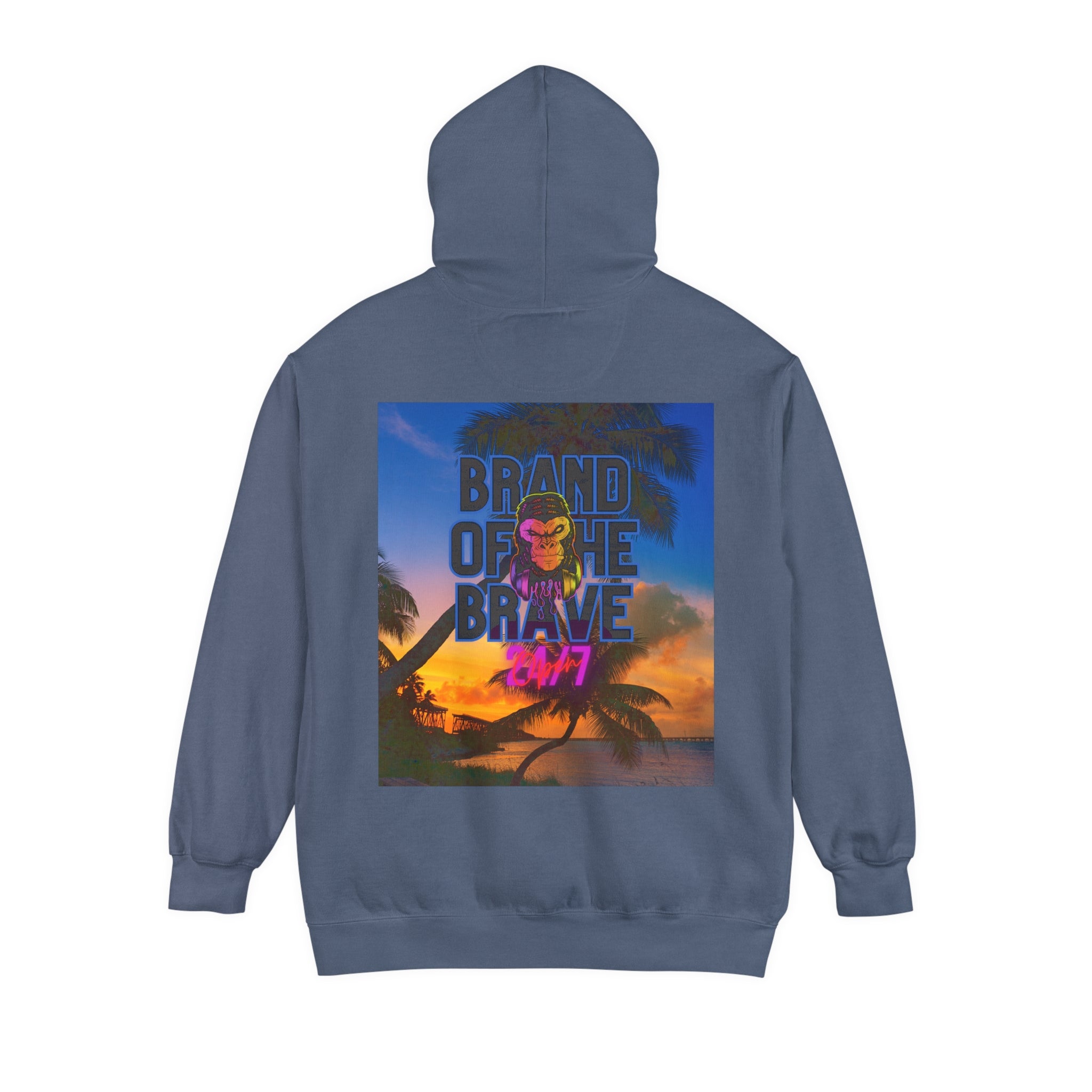 Rich Vibes Miami Beach Denim - Garment-Dyed Hoodie