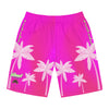 Rich Vibes Tropical Pink Palm Tree Beach Chill Vibes 1.0 - Men's Board Shorts (AOP)