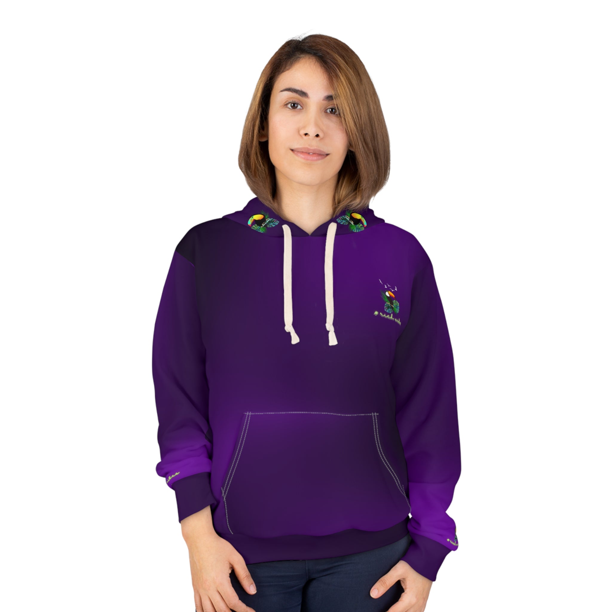 Rich Vibes Tropical Purple Volt RR Tropical Jungle Tiger 1.0 - Unisex Pullover Hoodie (AOP)