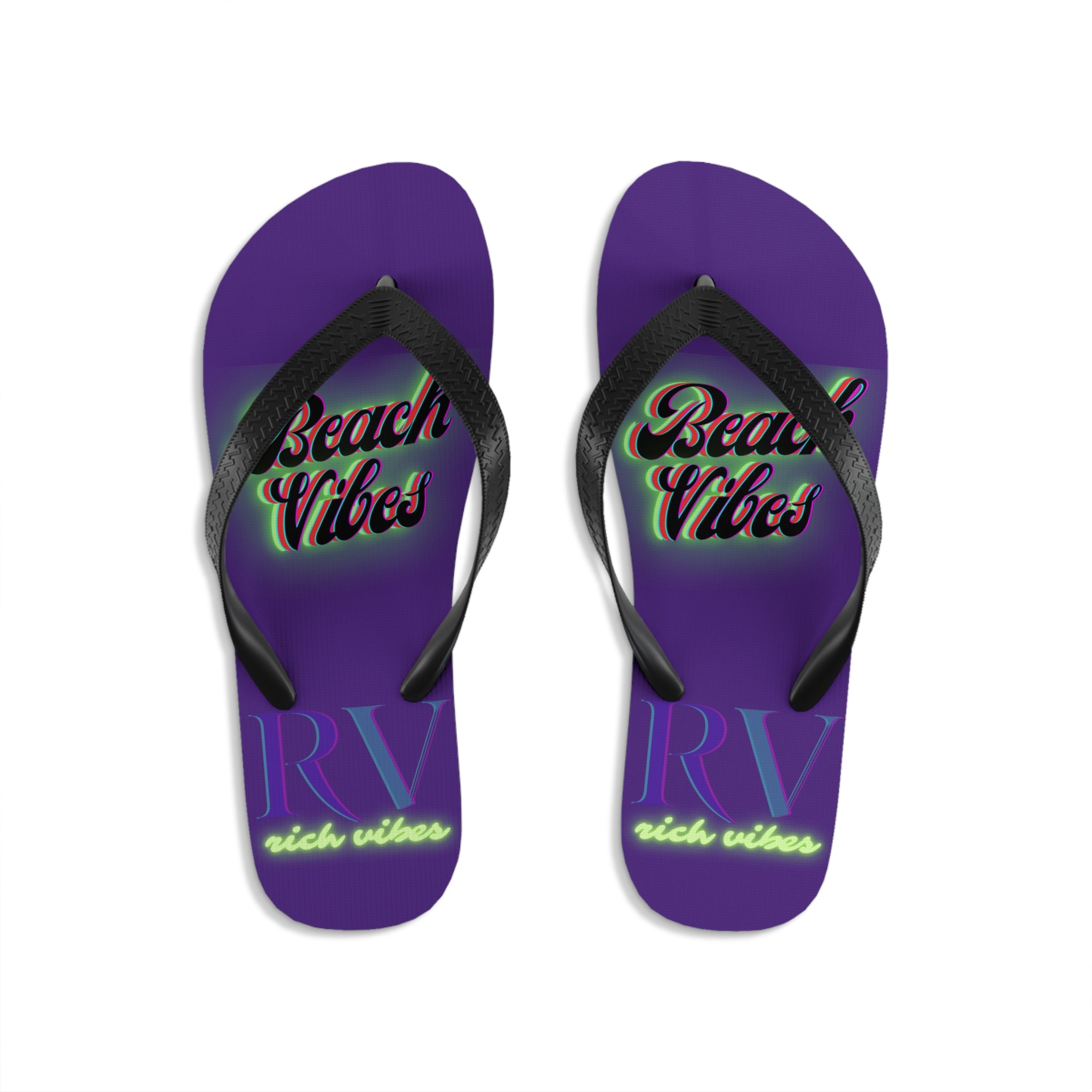 Rich Vibes RV Neon Beach Vibes - Unisex Flip-Flops - S