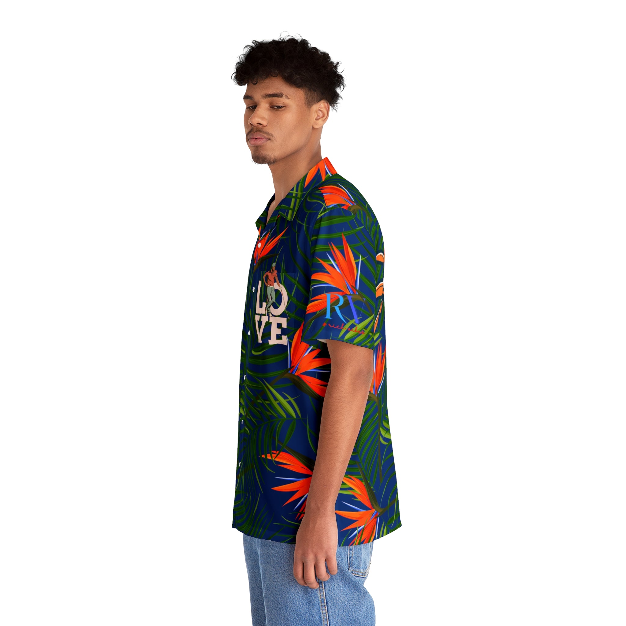 Rich Vibes Tropical RV Golfer's Love Chill Vibes - Men's Hawaiian Shirt (AOP)Florida Gator Blue