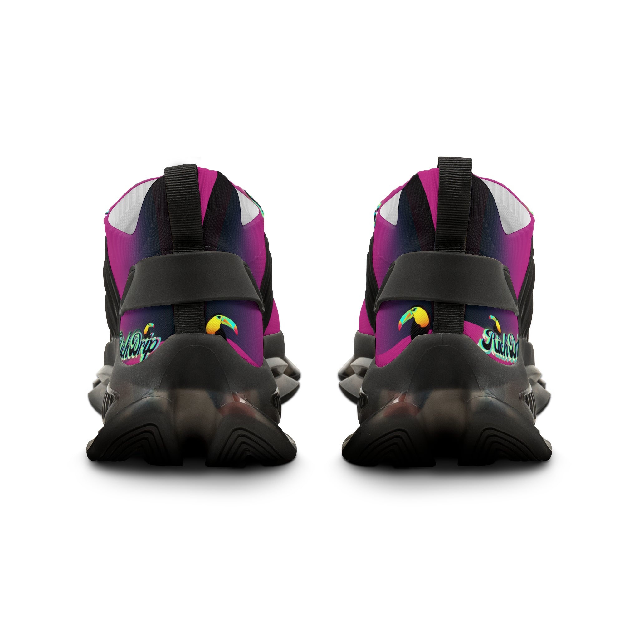 RV5 Pulse Ultra Violet Tropical Neon Green Glow Logo - Men's Mesh Sneakers Black