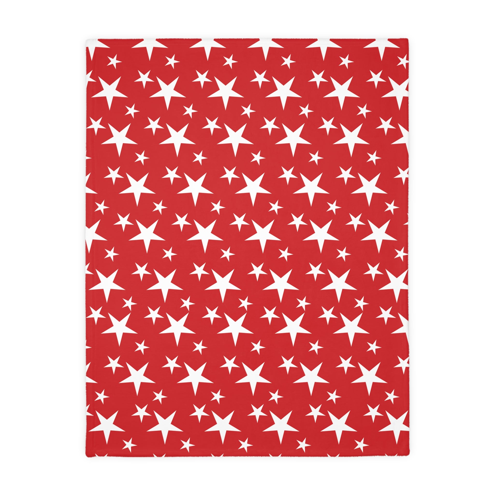 Stars and Stripes Red Velveteen Minky Blanket - (Two-sided print)