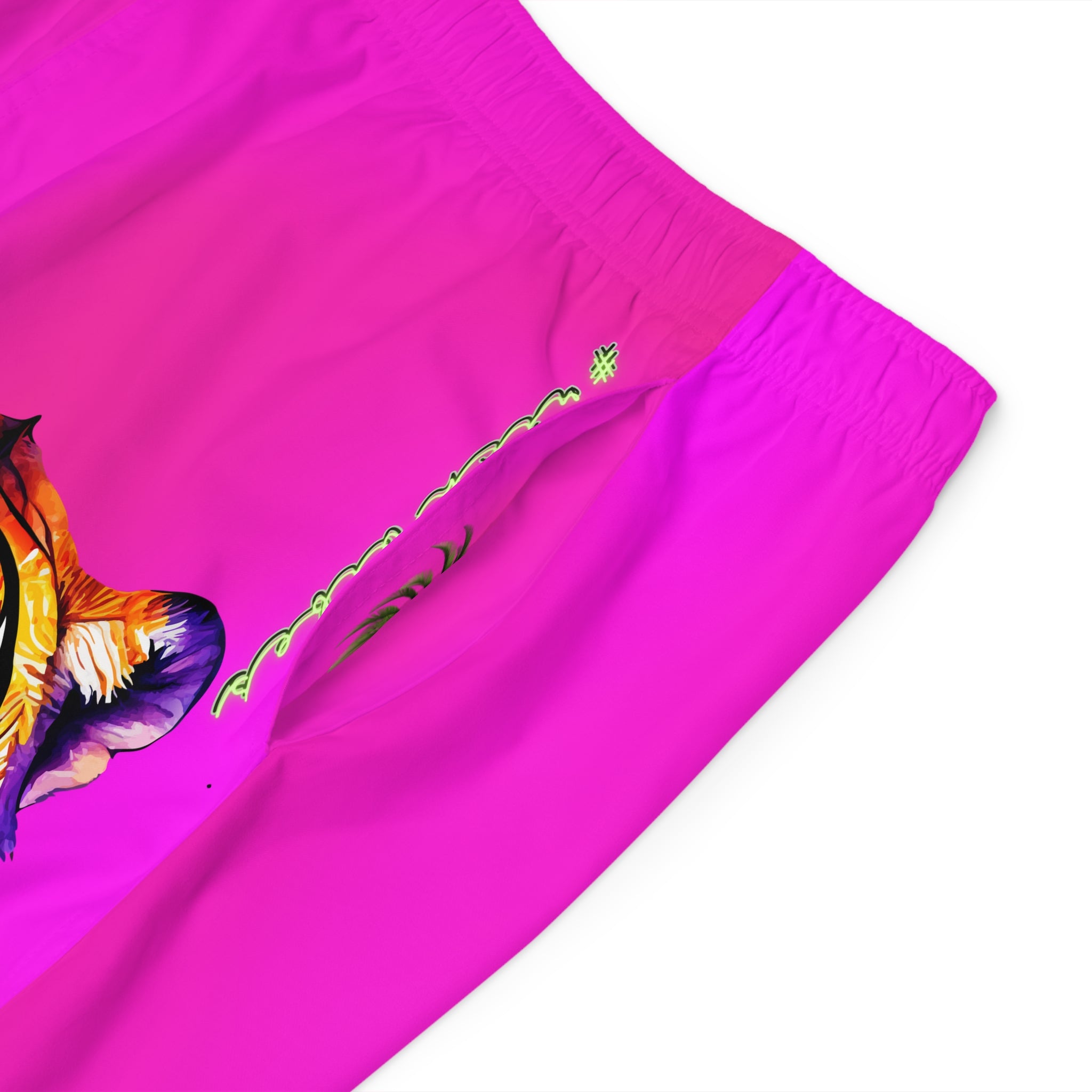 Rich Vibes Tropical Pink Tiger Beach Chill Vibes 2.0 - Men's Board Shorts (AOP)