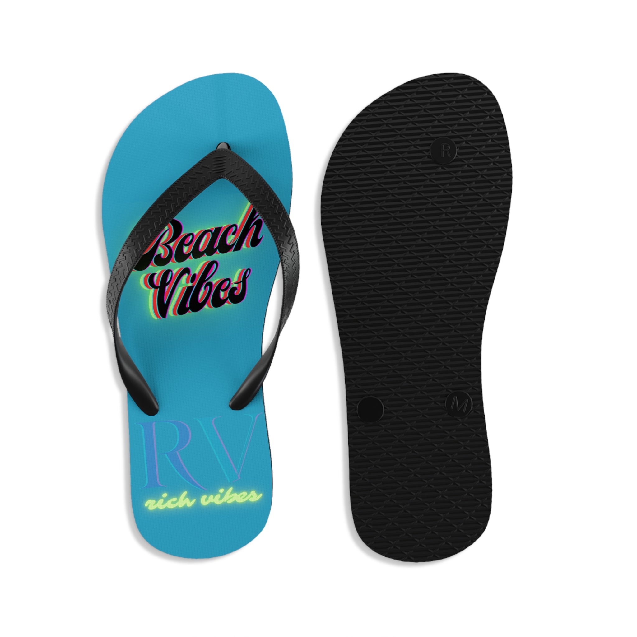 Rich Vibes RV Neon Beach Vibes - Unisex Flip-Flops - M